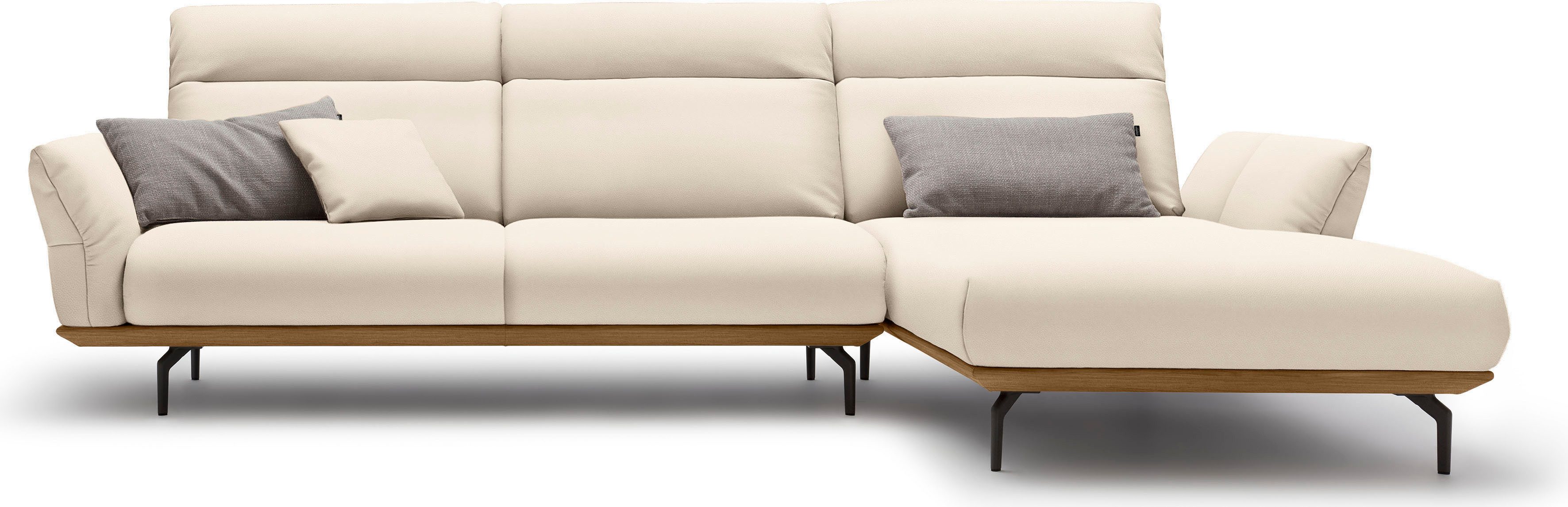 OTTO Creation BY ROLF BENZ Hoekbank Hs.460 Sokkel in walnotenhout, onderstel in umbra grijs, breedte 318 cm , hoekbanken, 318 cm