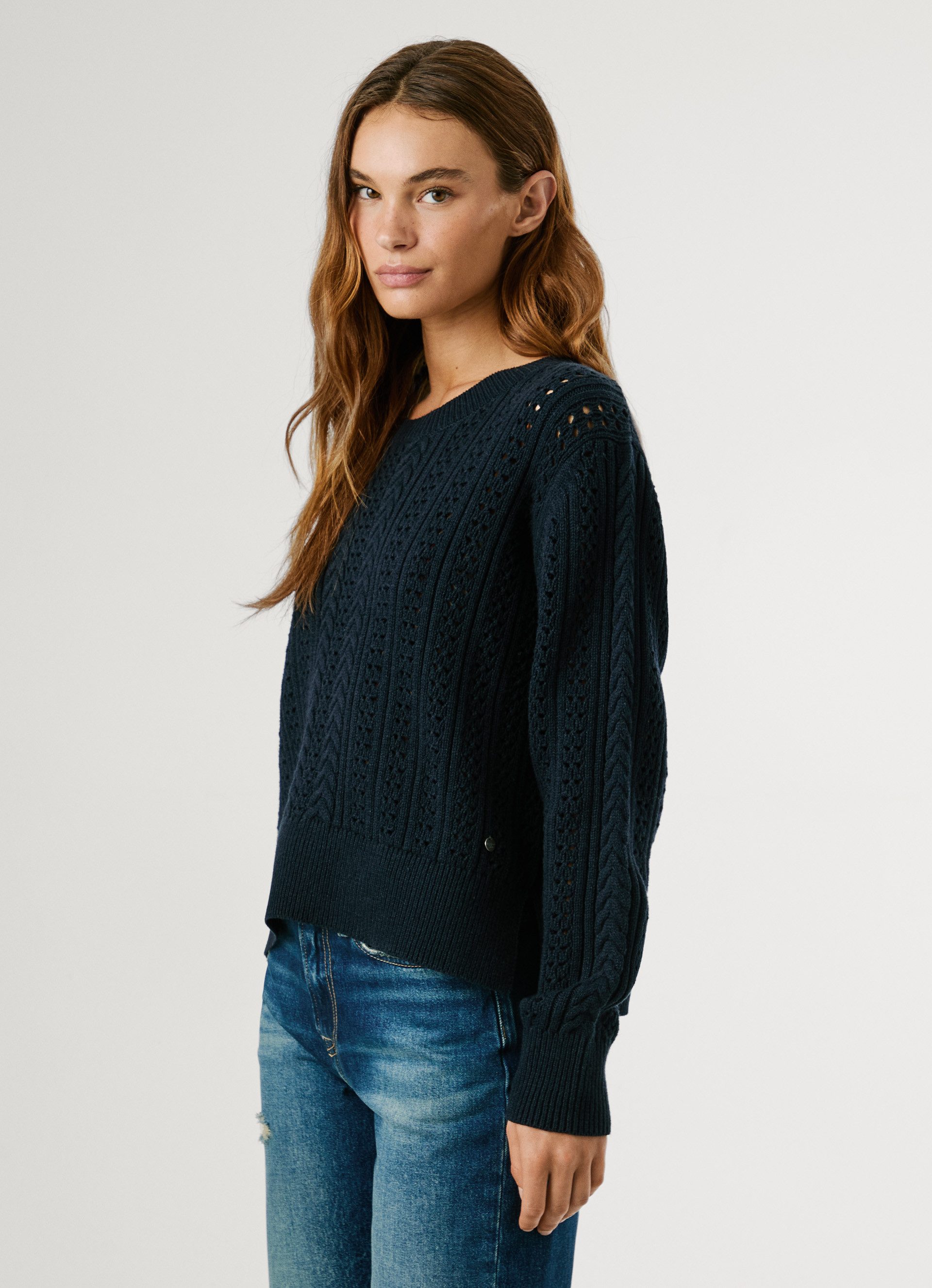 Pepe Jeans Gebreide trui CANDIDE met perforatiemotief
