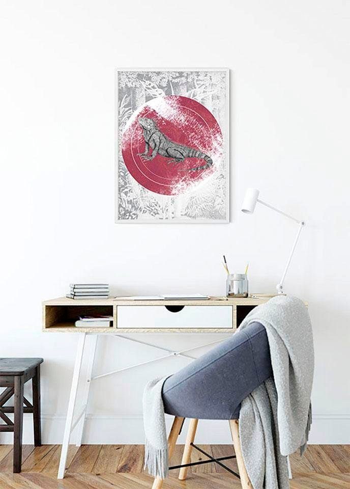 Komar Wanddecoratie Iguana Circle Wanddecoratie - zonder lijst (1 stuk)
