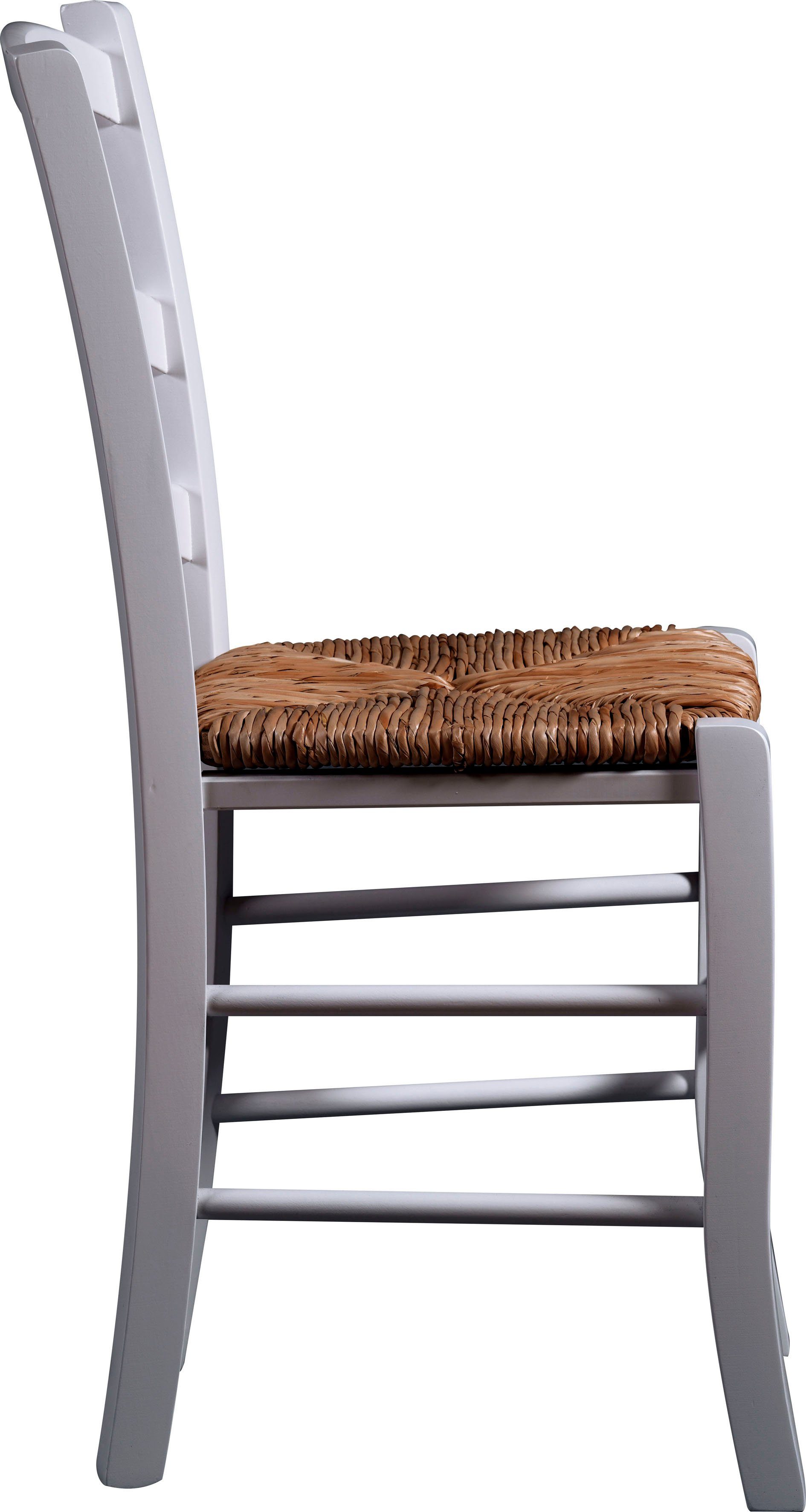 Home affaire Eetkamerstoel Super Paesana van massief beukenhout met zitting van grasvlechtwerk (set, 2 stuks)