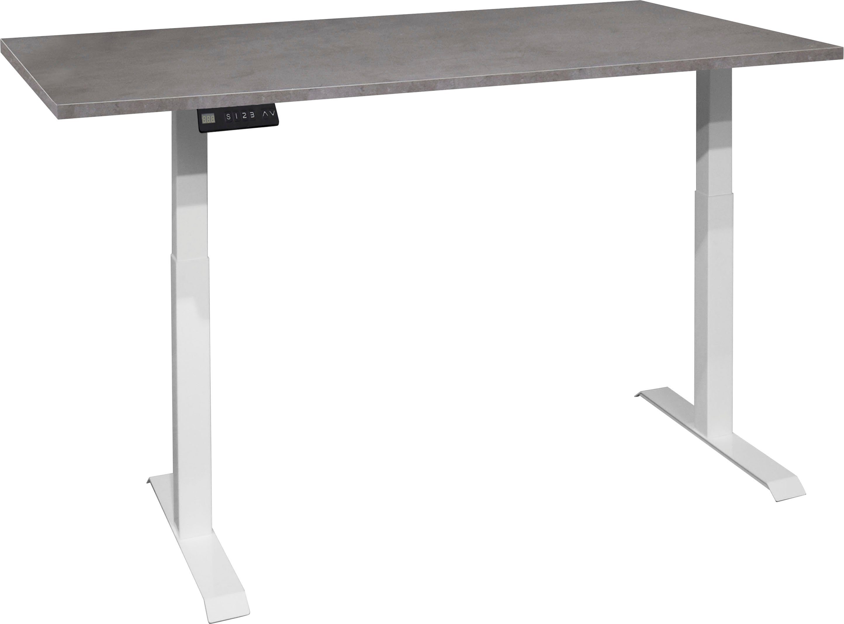 Mäusbacher Bureau Big System Office Breedte 120 cm, elektrisch in hoogte verstelbaar bureaus grijs