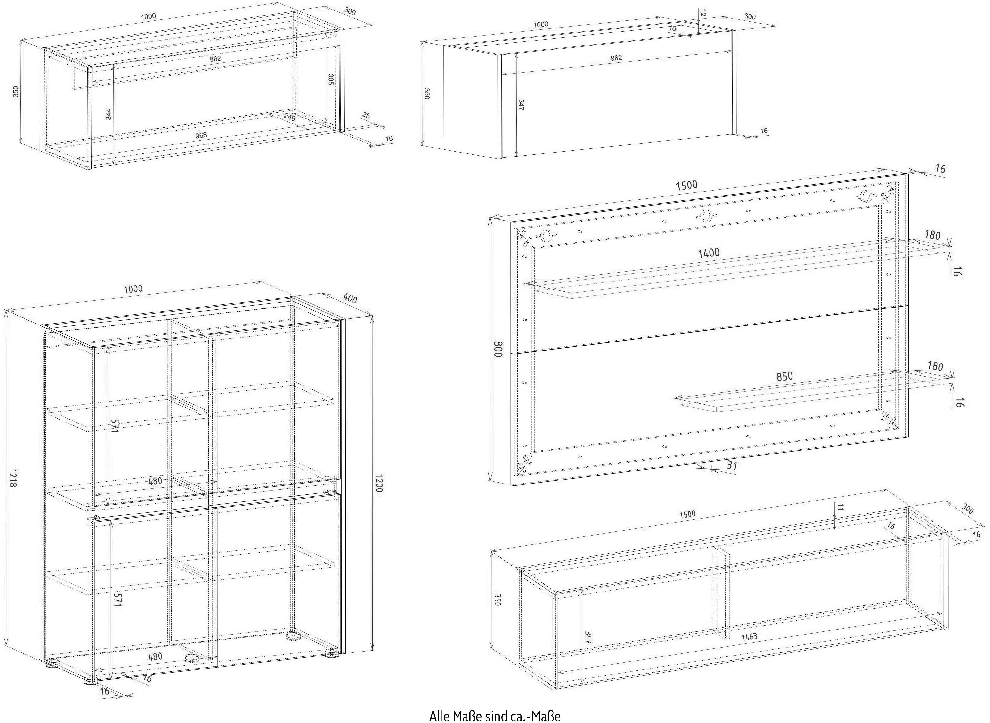 INOSIGN Set kantoormeubelen City/Giron Thuiskantoor, wandsecretaire (set, 5-delig)