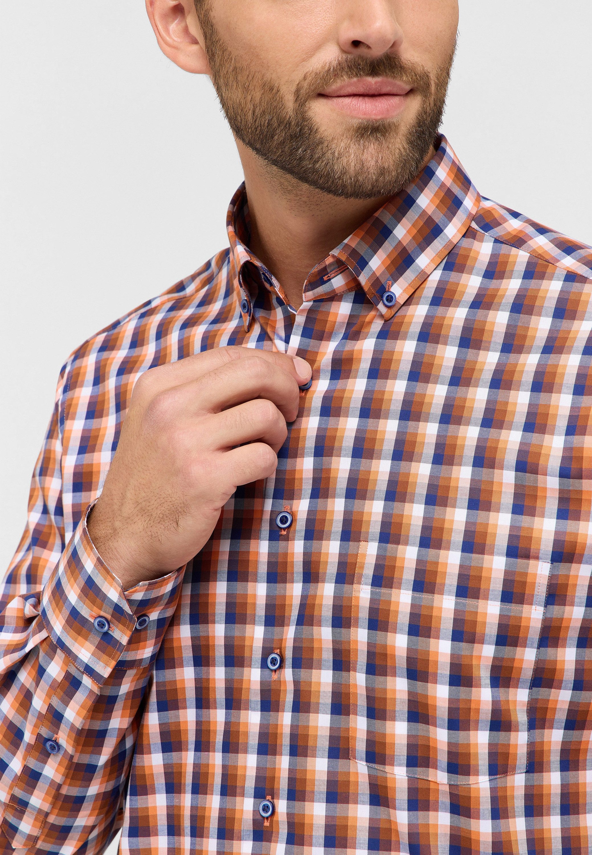 Eterna Overhemd met lange mouwen MODERN FIT NON IRON (strijkvrij)