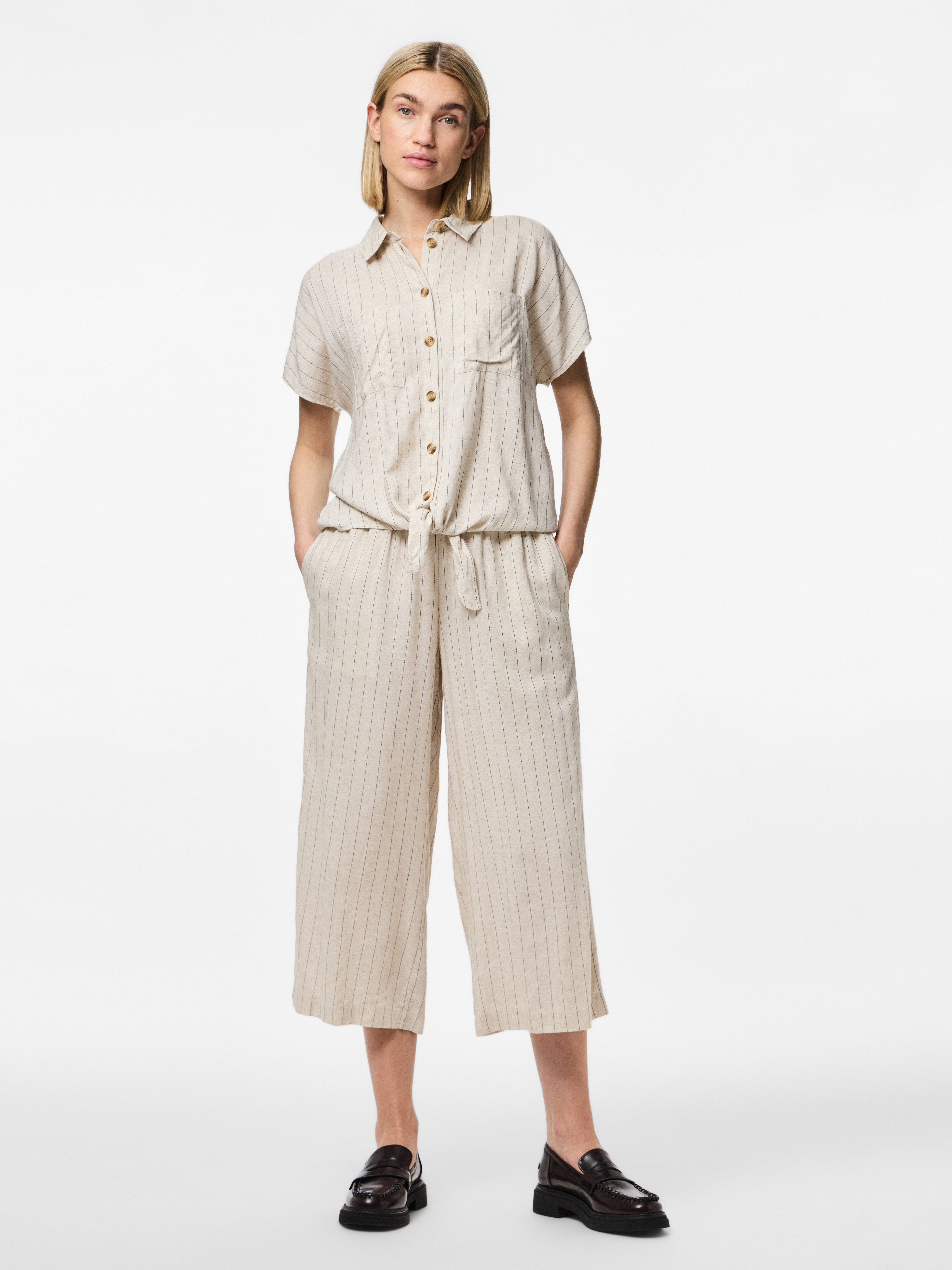 pieces Comfortbroek PCPIA HW WIDE CULOTTE WVN NOOS