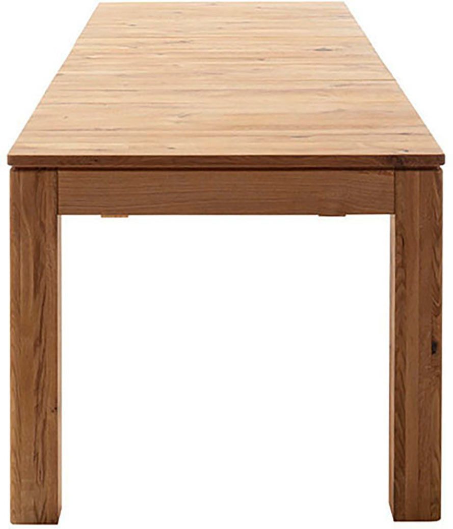 MCA furniture Eettafel ETNA 4-poot tafel Massief hout, doorlopende lamel, blokvoet 10x10 cm, tafelblad 2,5 cm