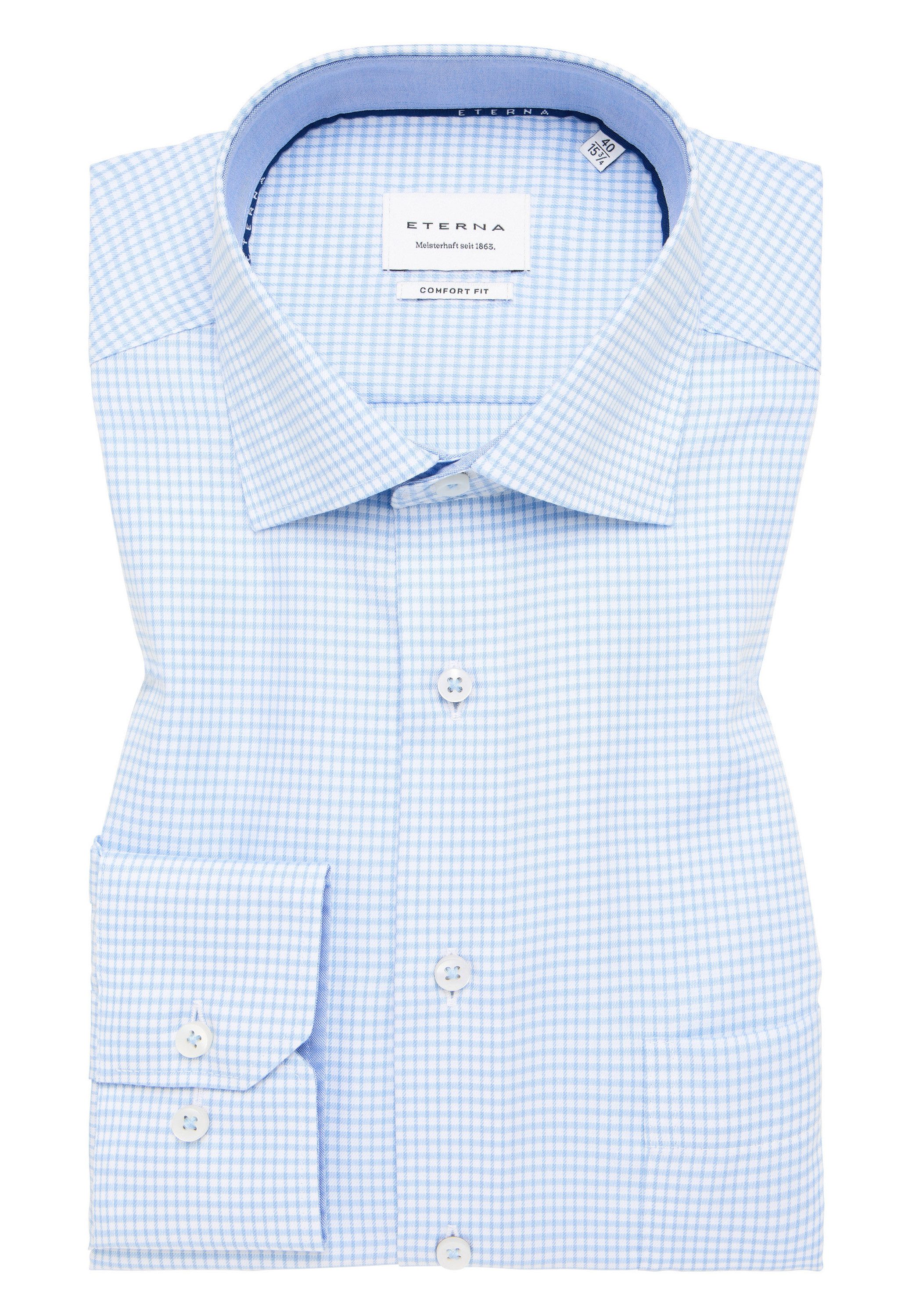 Eterna Overhemd met lange mouwen Comfort fit NON IRON (strijkvrij)