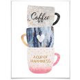 wall-art poster a cup of happiness (1 stuk) multicolor