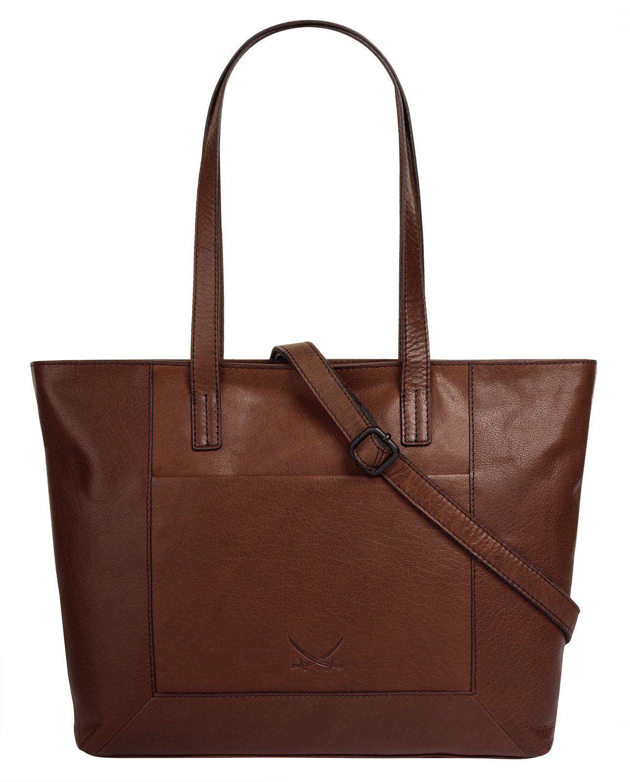 Sansibar Shopper echt leder dames shoppers maat Onesize bruin