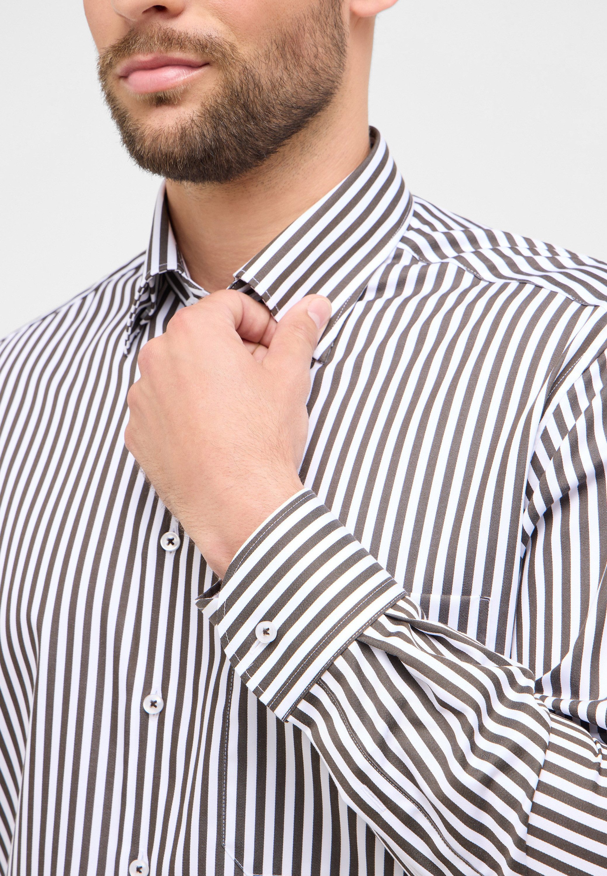 Eterna Overhemd met lange mouwen Comfort fit NON IRON (strijkvrij)