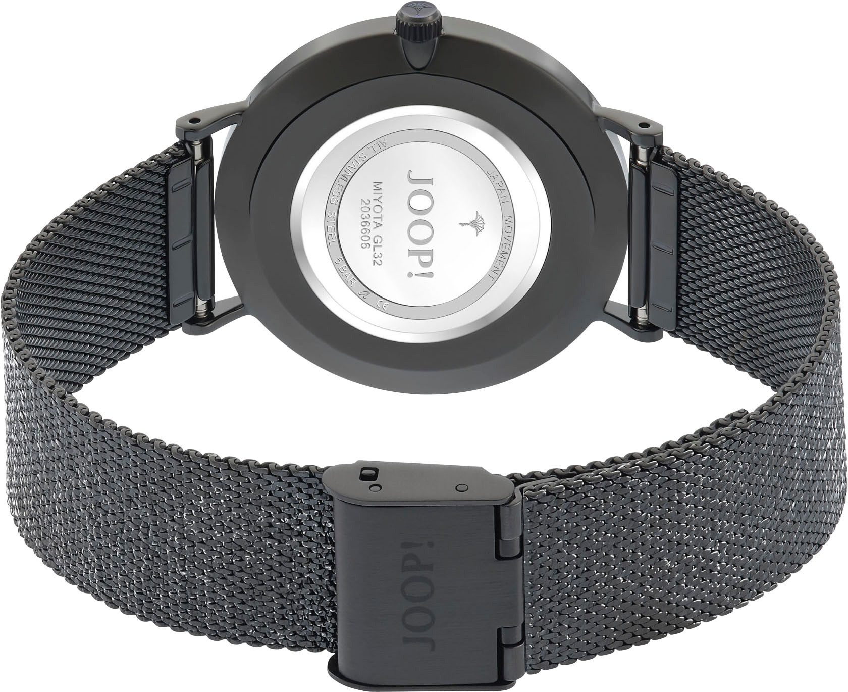 Joop! Kwartshorloge Horloge, dameshorloge, analoog, stalen armband