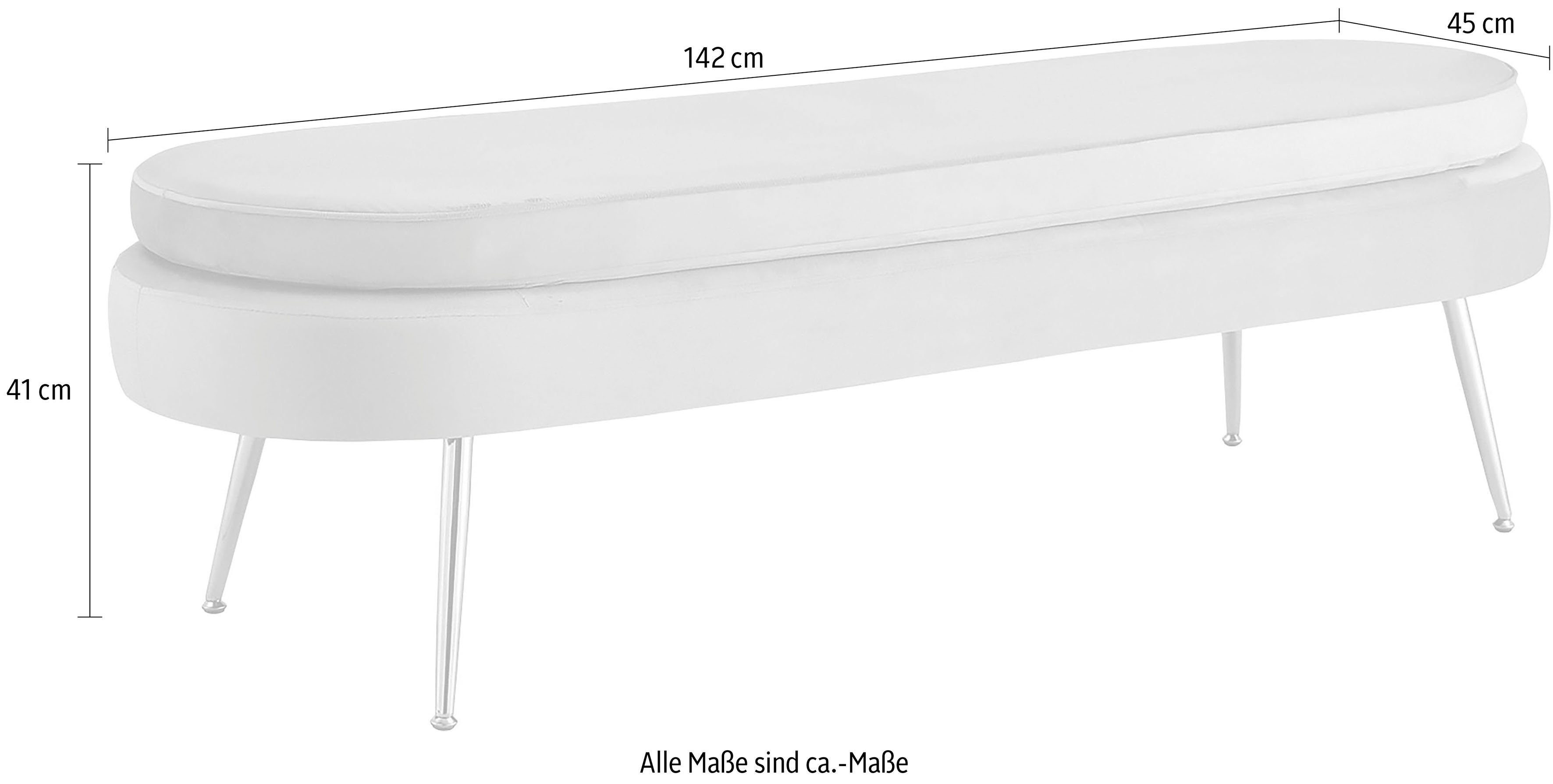 SalesFever Bank Clam Breedte 142 cm, goudkleurige metalen poten