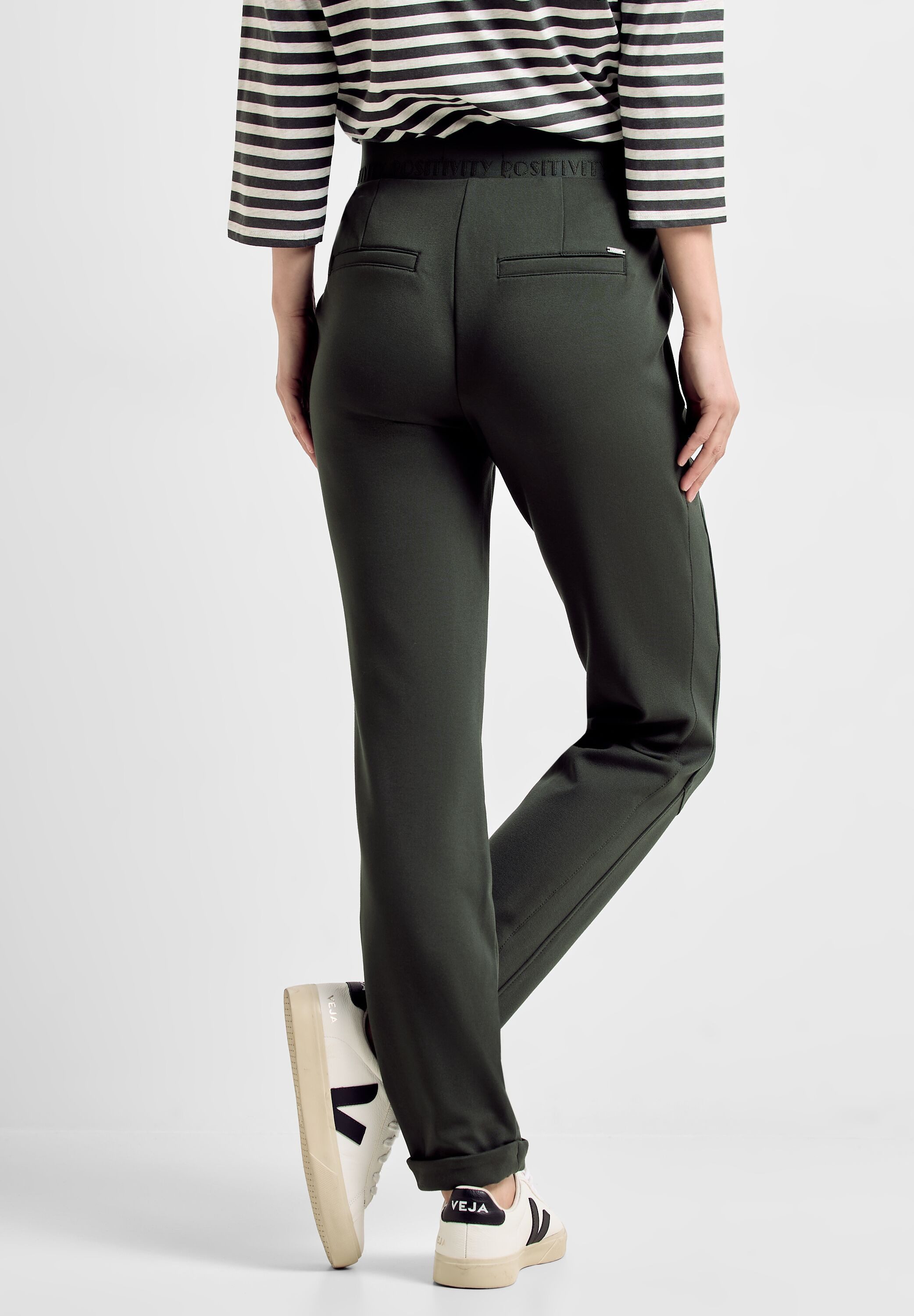 Cecil Sweatbroek Stijl Tracey Casual fit met ritszakken en koord