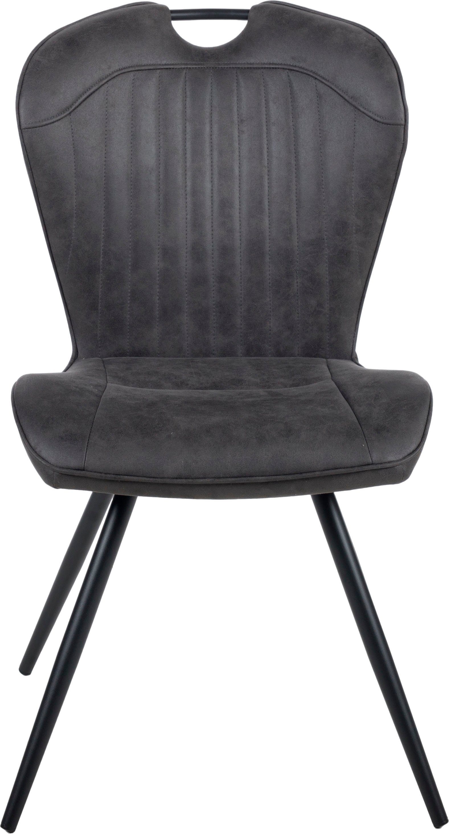 Duo Collection Eetkamerstoel Zoe eetkamerstoel, set van 4 robuuste stof- of microvezelbekleding, met handgreep (set, 4 stuks)