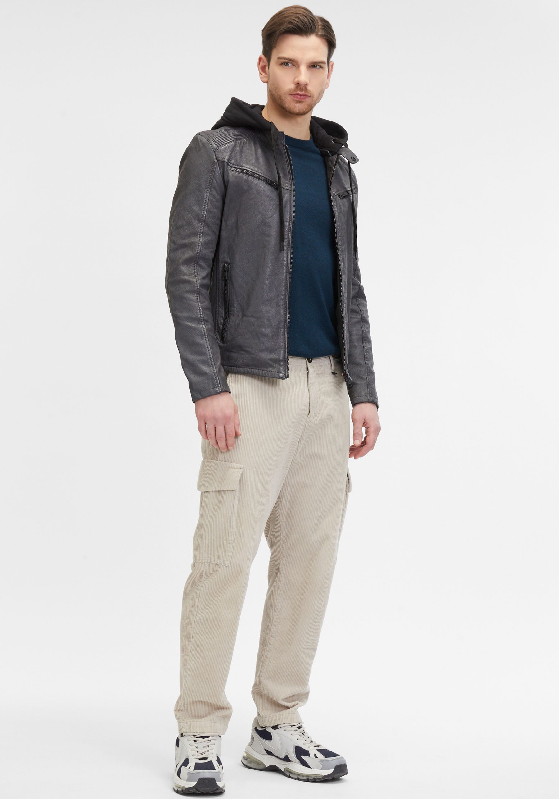 OTTO Mauritius Leren jack G2MNeiko SF met rits decoratieve stiksels