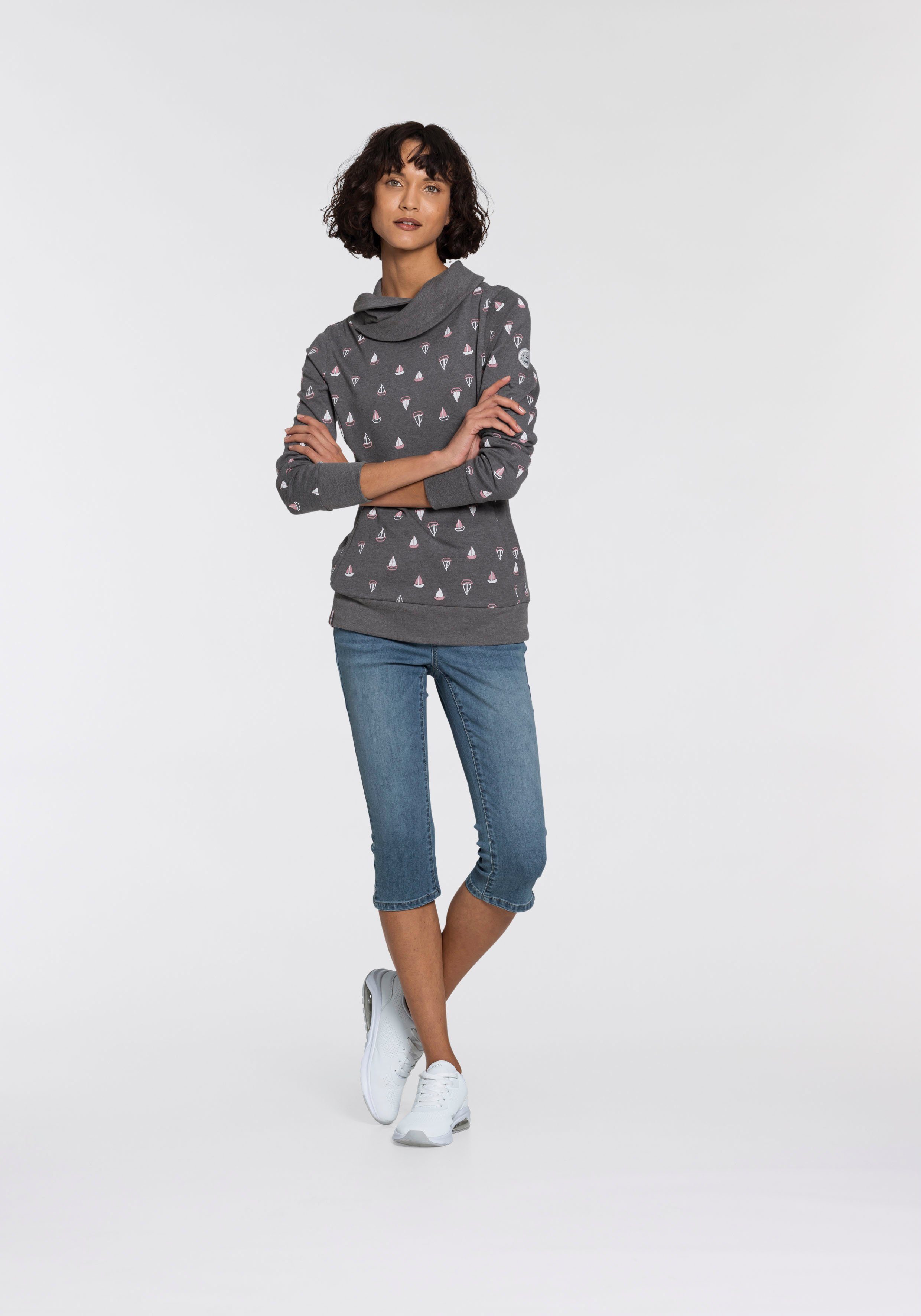 KangaROOS Capri jeans Capri-jeans met riem Skinny fit, met split, normale taille (set, Met een afneembare riem)