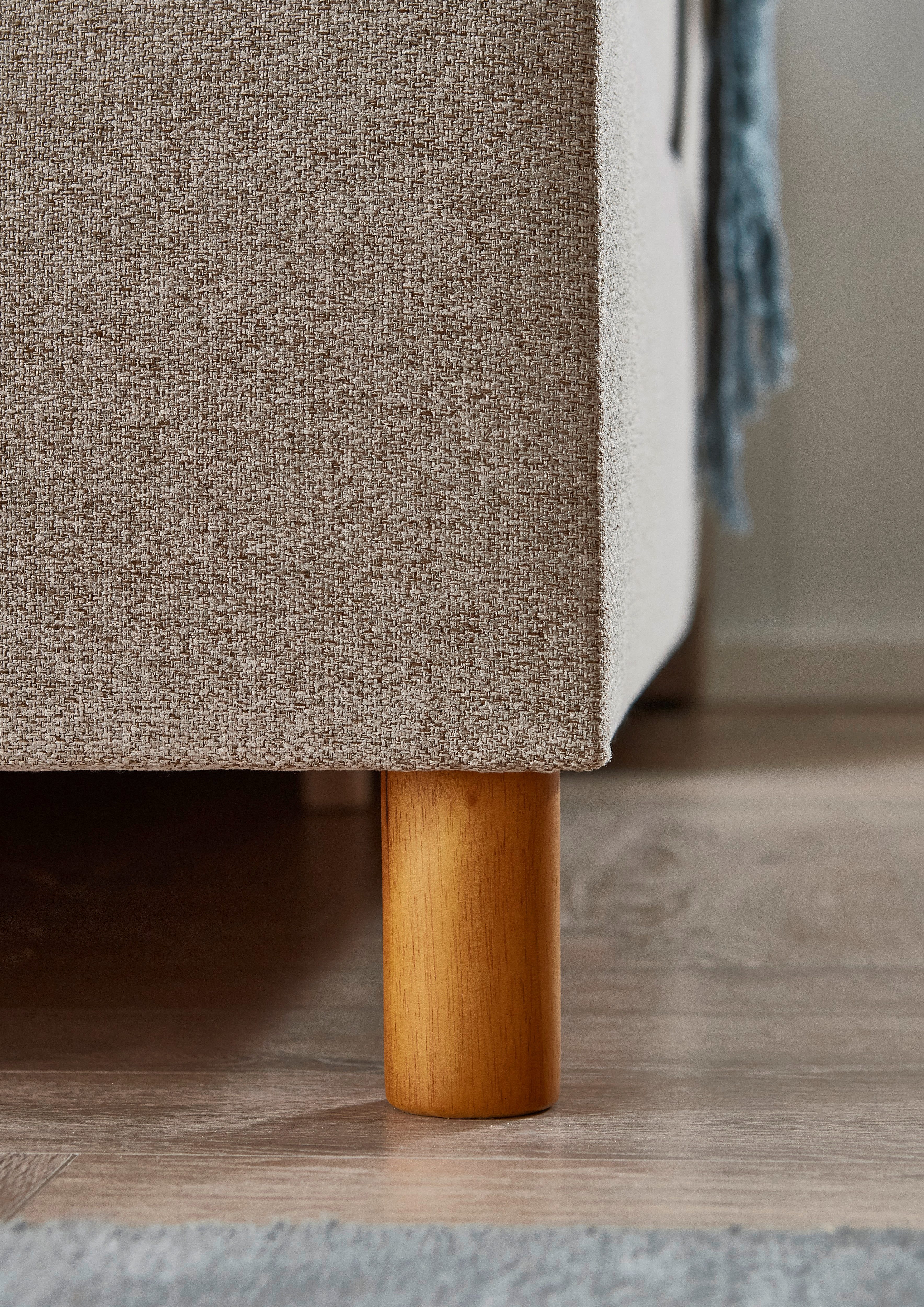INOSIGN Boxspring Escalon II, met opbergruimte, inclusief topper, met houten poten