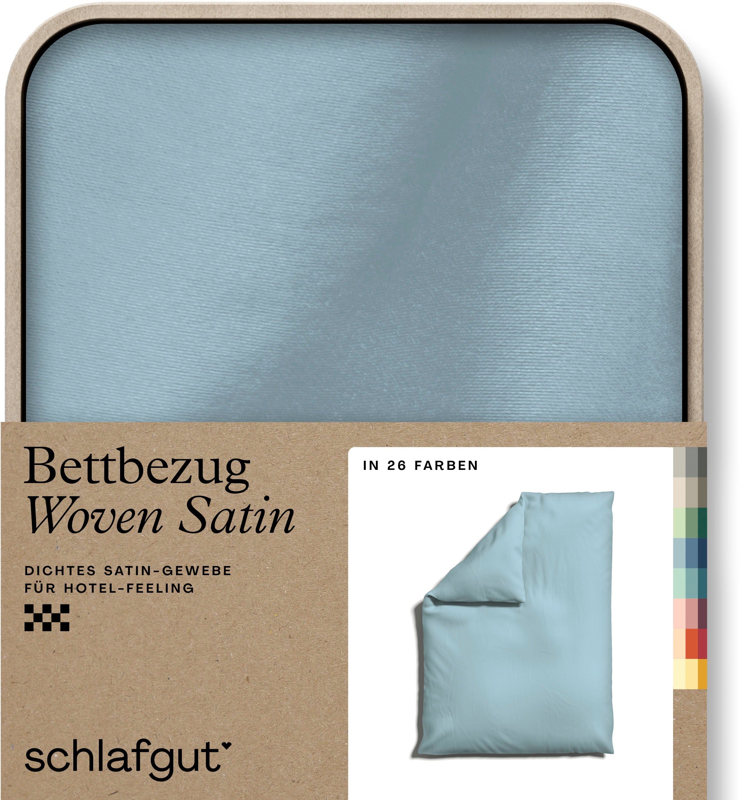 Schlafgut Dekbedovertrek Woven Satin bijzonder dicht geweven, mix & match: bijpassende kussenhoes verkrijgbaar (1 stuk) dekbedovertrekken blauw