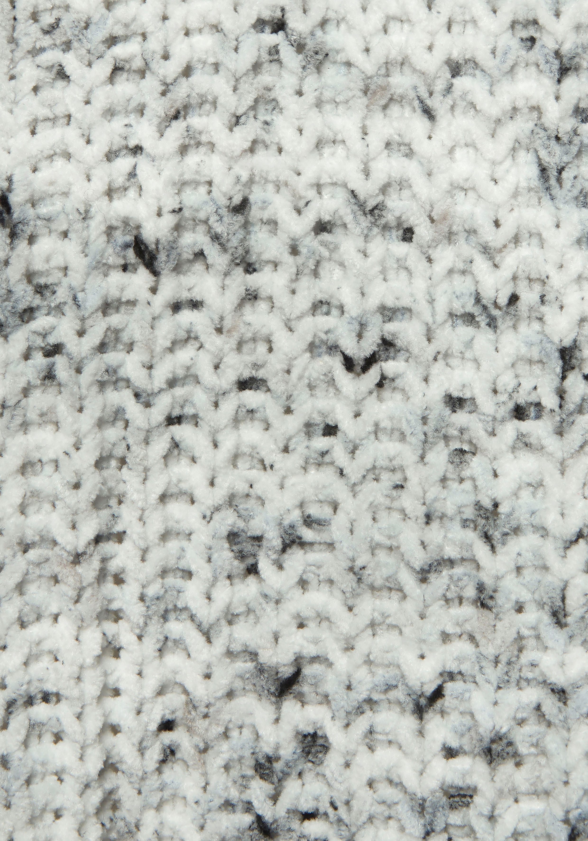 Buffalo Trui met V-hals van zachte chenille, gebreide trui, knus en zacht, pastel