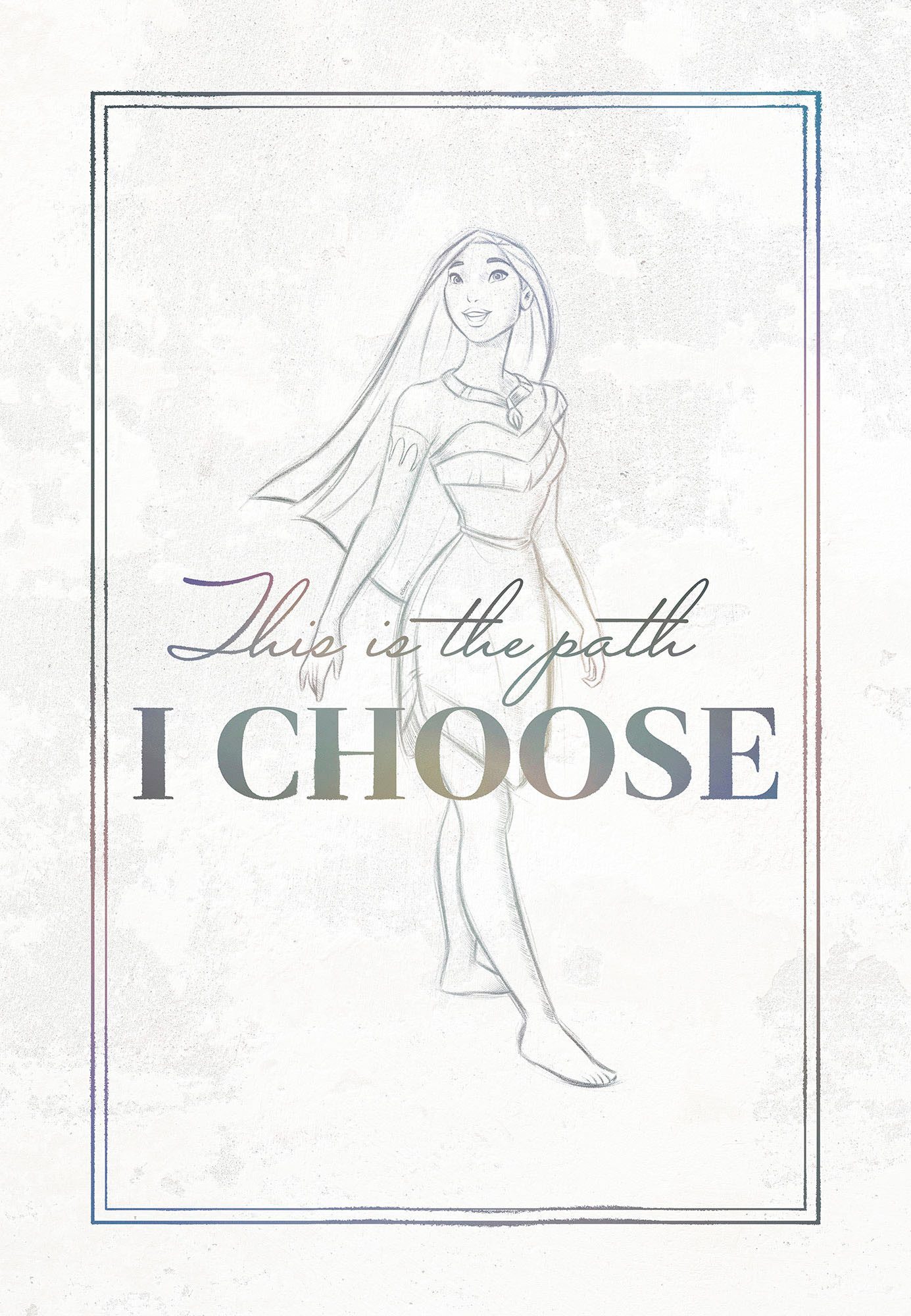 Komar Artprint op linnen Pocahontas Your Choice - grootte 40 x 60 cm Canvasdoek met echt houten frame, kinderkamer (1 stuk)