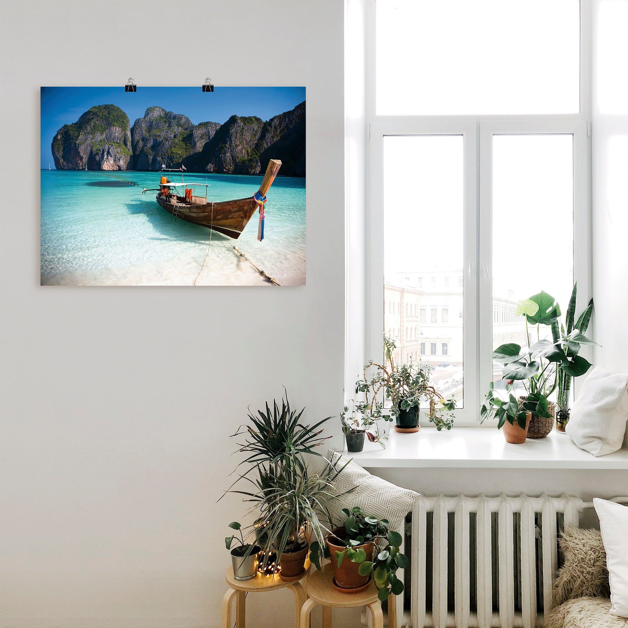 Artland Artprint Maya Bay, Koh Phi Phi Leh, Thailand als artprint op linnen, poster, muursticker in verschillende maten