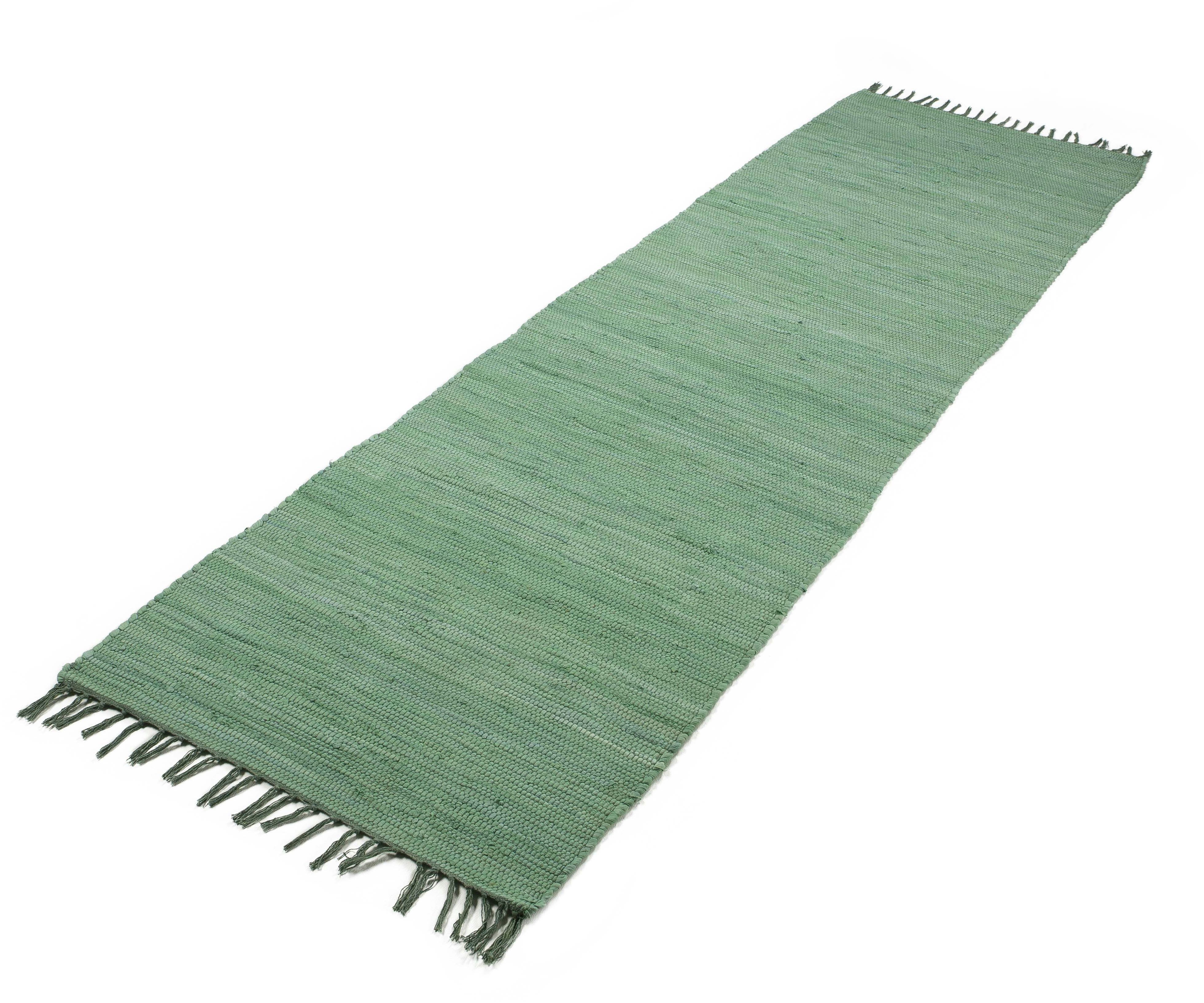 carpetfine Vloerkleed Kelim Chindi uni Tweezijdig te gebruiken kleed, puur katoen, met de hand geweven, unikleuren, met franje