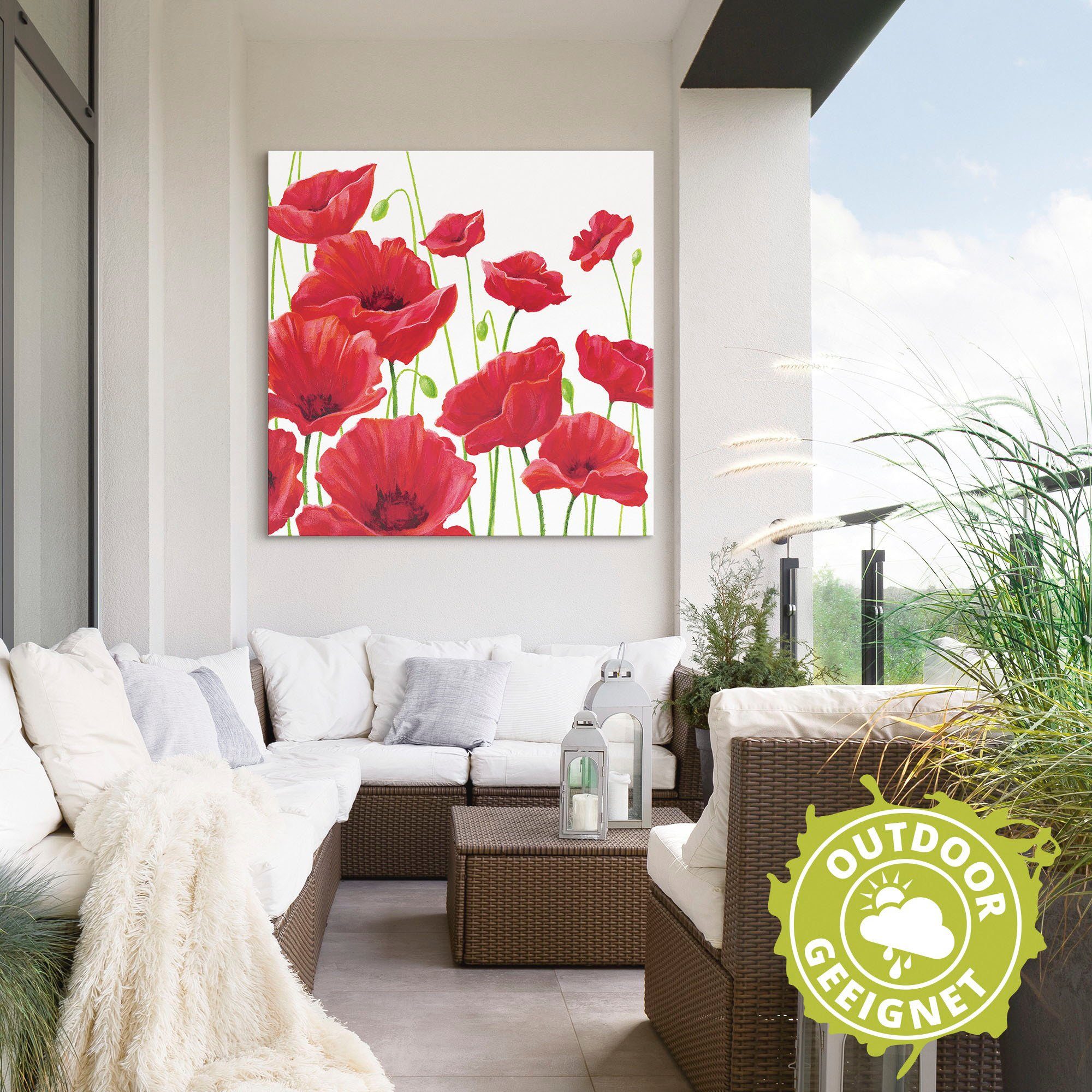 Artland Artprint Rode klaprozen I als artprint van aluminium, artprint voor buiten, artprint op linnen, poster, muursticker