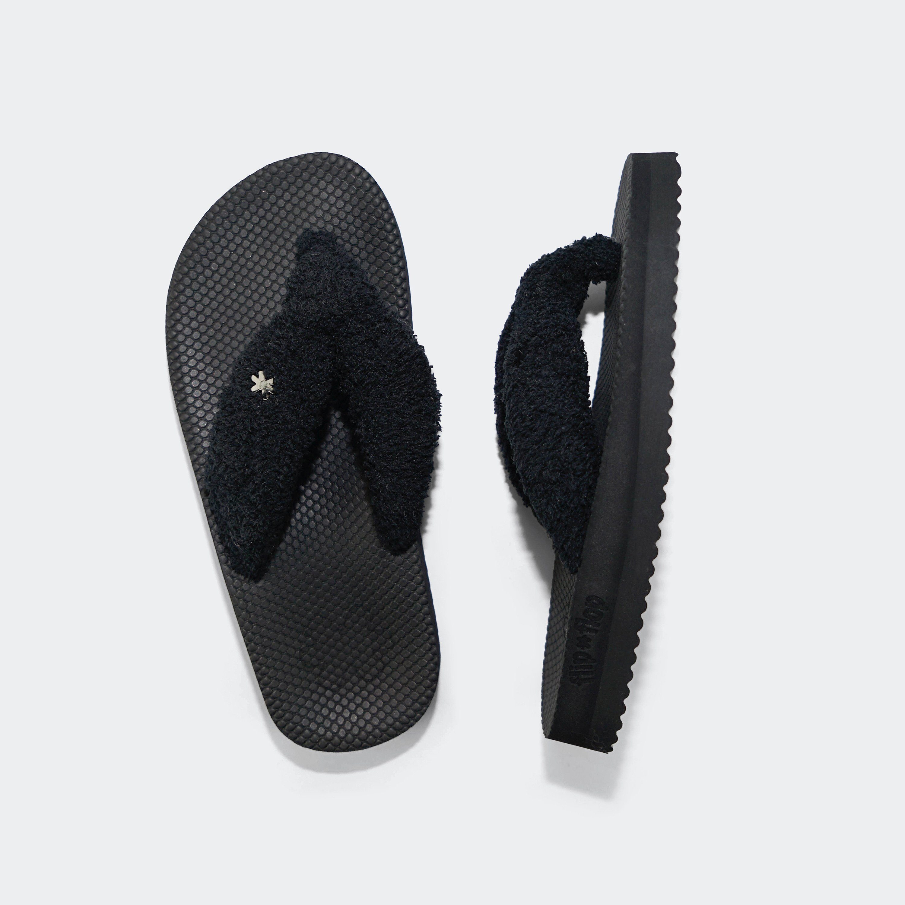 Flip Flop Pluchen pantoffels Comfy*spa met lichte plateauzool