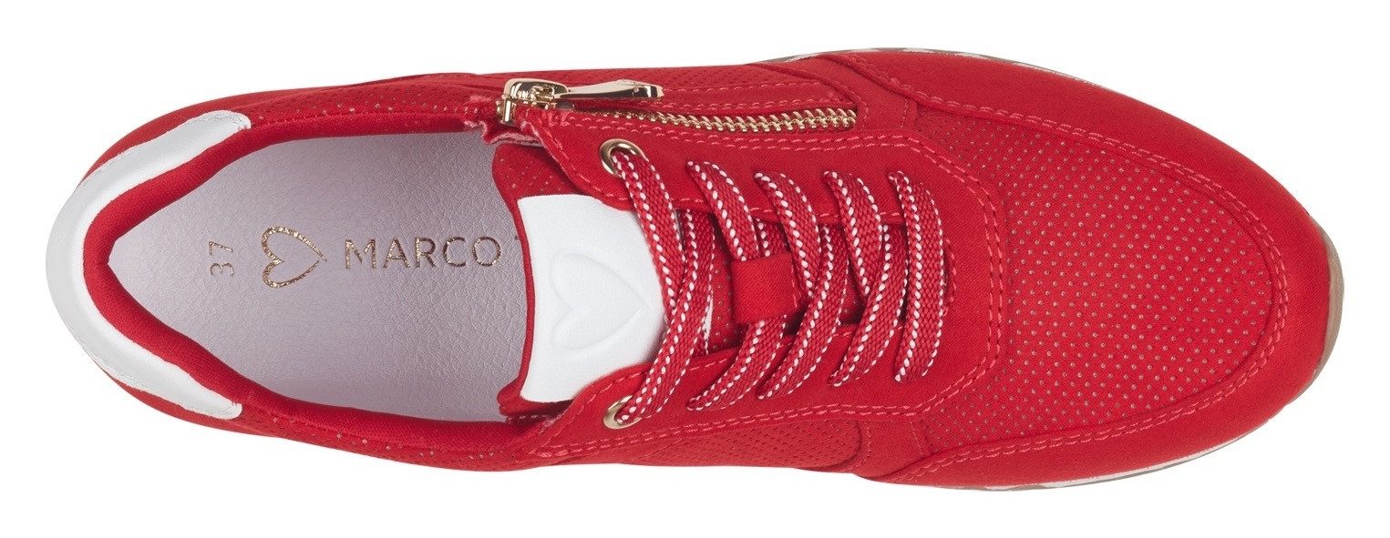 Marco Tozzi Sneakers met sleehak vrijetijdsschoen, lage schoen, veterschoen in vegan uitvoering