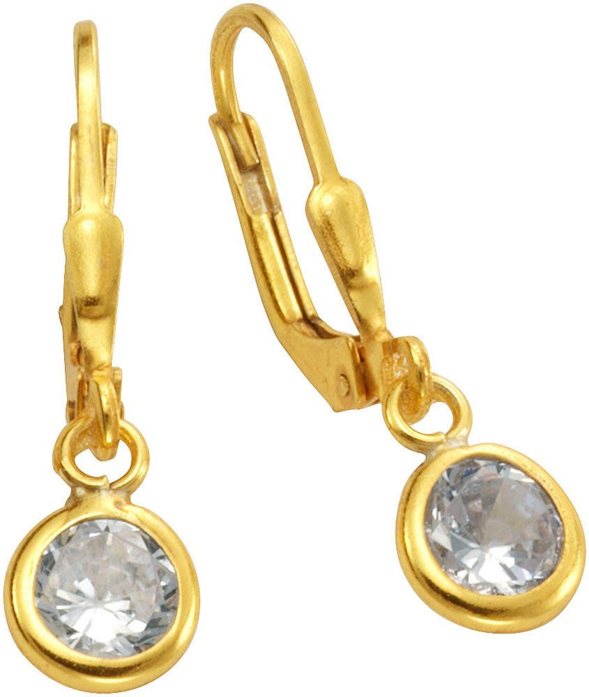 Firetti Paar oorhangers Sieraad Geschenk, Oorbellen Solitair, Zilver 925 dames oorbellen goud(kleur)