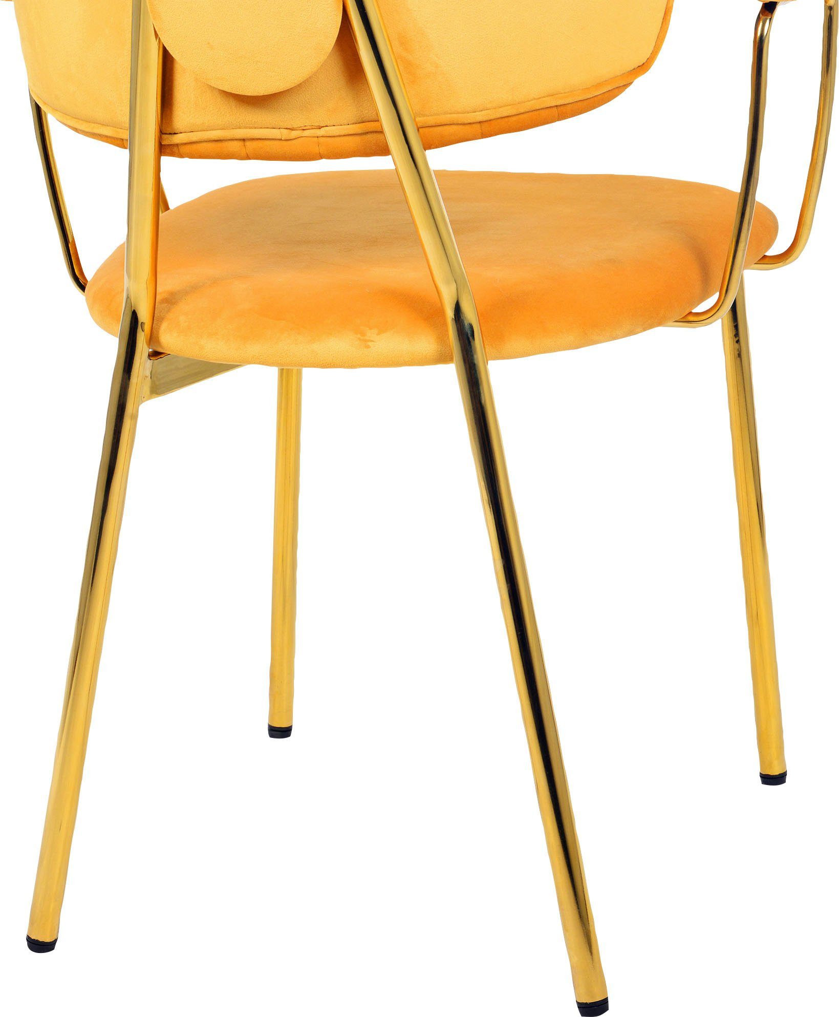 Kayoom Stoel met 4 poten Stoel Kian 225 2-delige set, frame van RVS, rugkussen (set, 2 stuks)