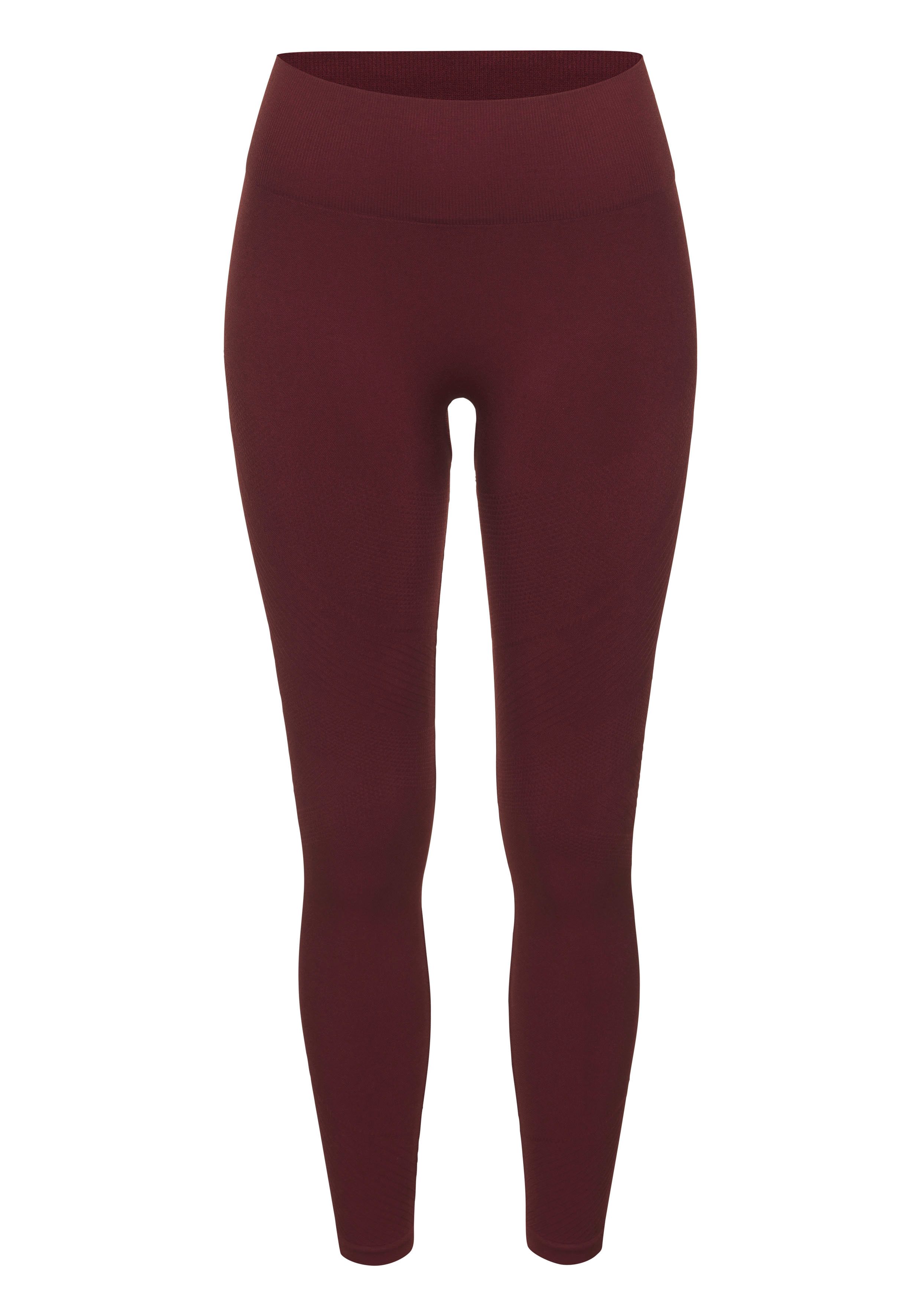 Lascana Naadloze legging Po Push Up met ribstructuur en shaping-effect sportbroek sportleggings