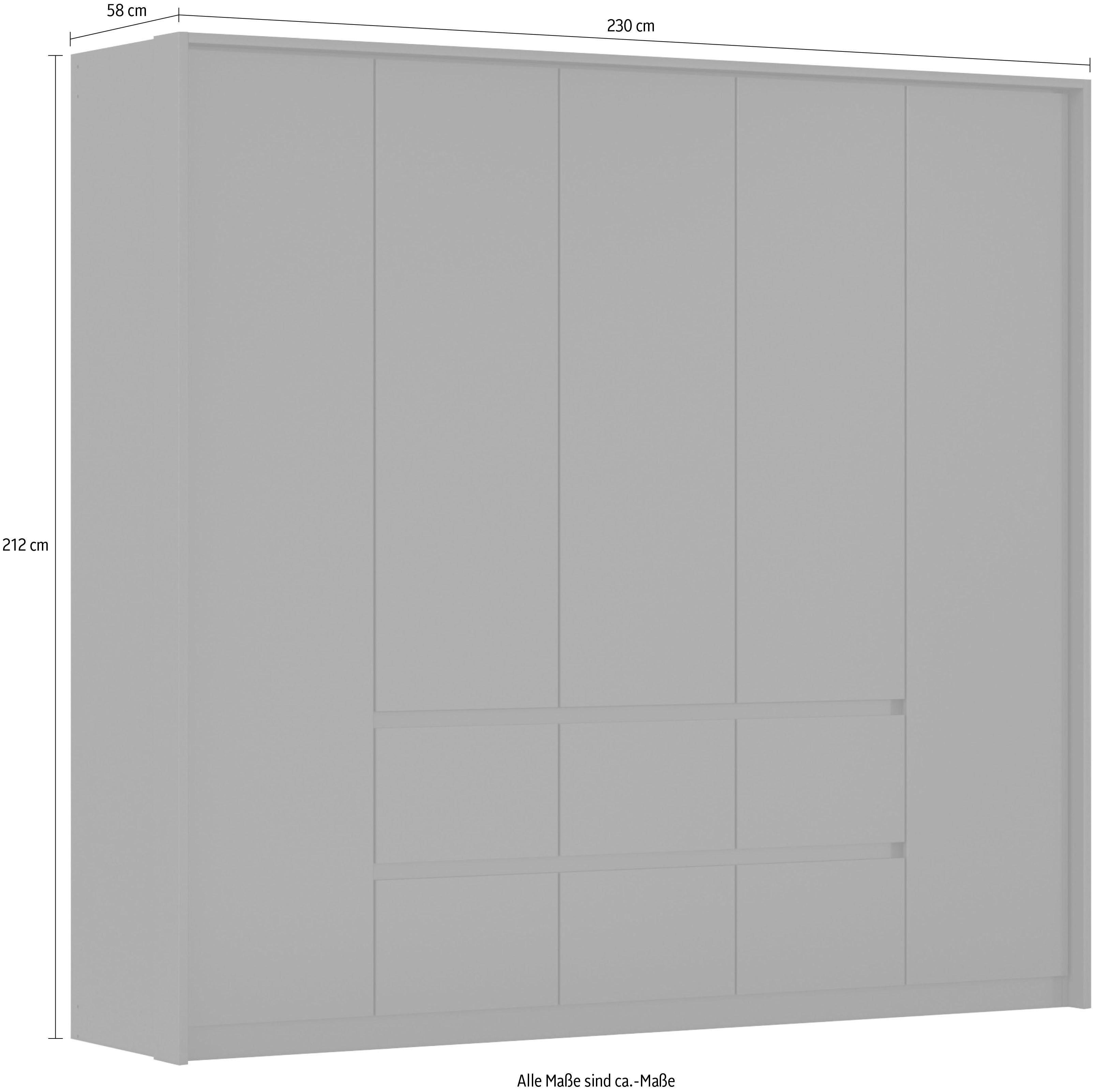 rauch Draaideurkast Mainz met passe-partout optioneel met verlichting, buitendeuren met push-to-openfunctie
