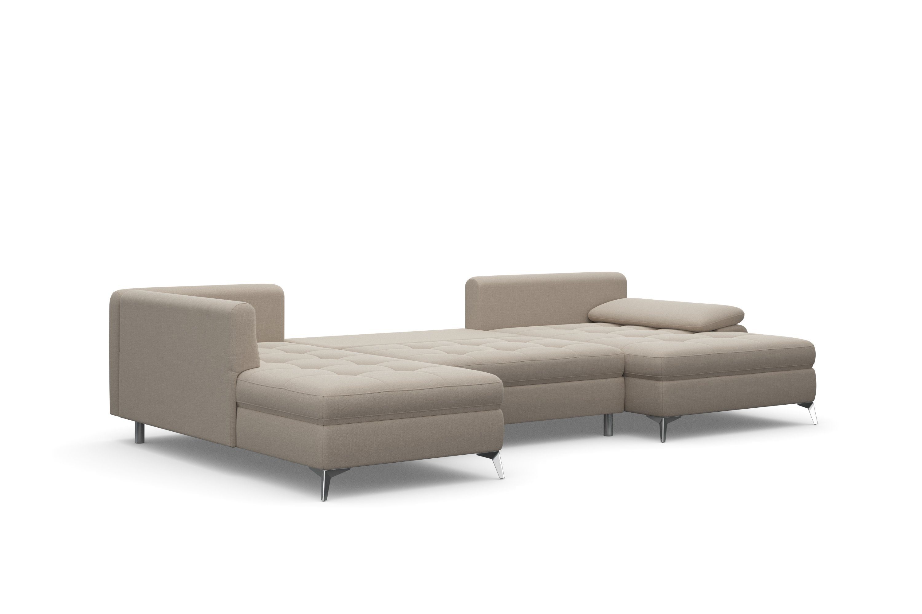 sit&more Zithoek Latigo U-vorm met récamier, naar keuze met slaapfunctie en bedkist