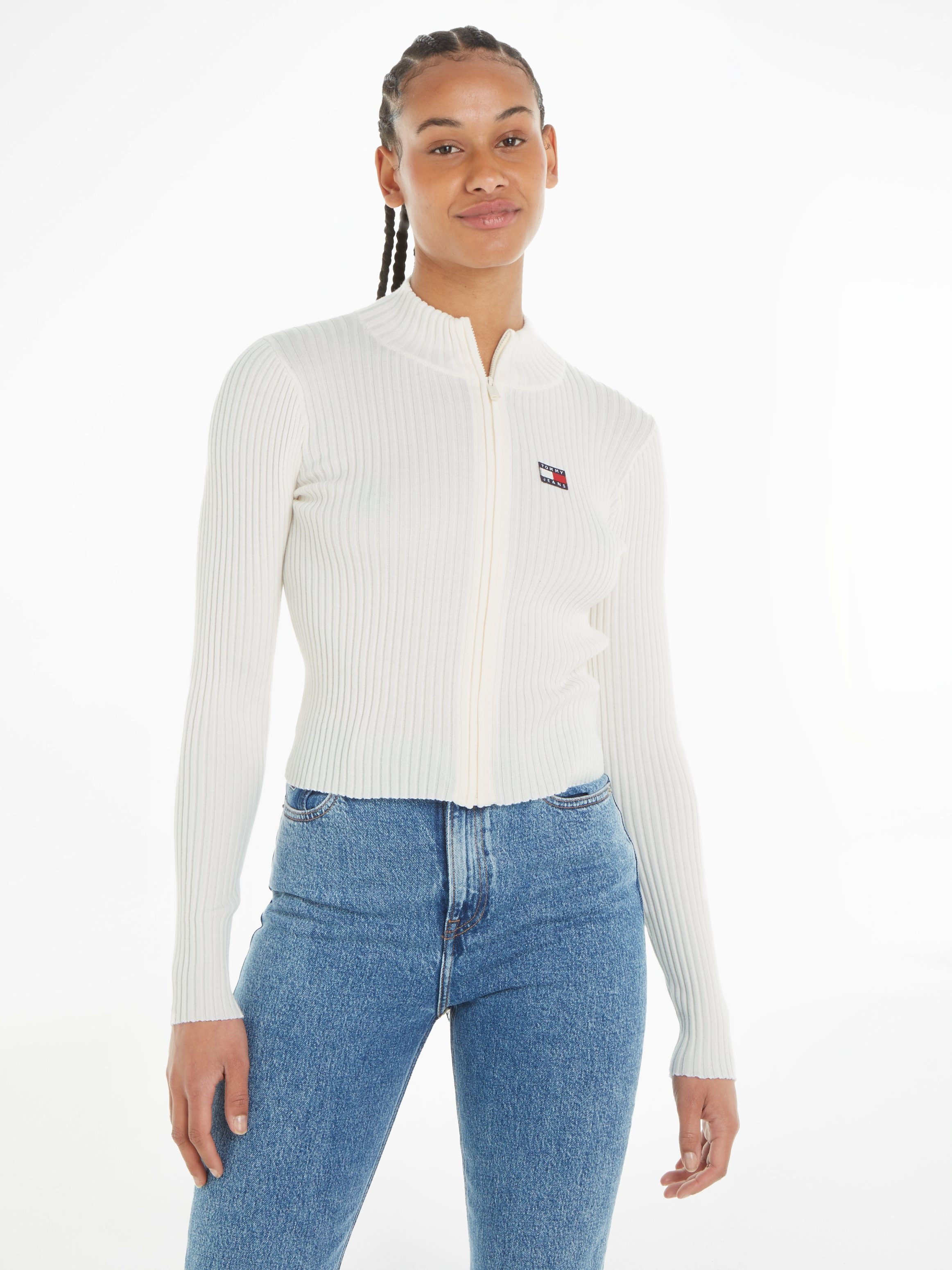 TOMMY JEANS Vest TJW ZIP THRU BADGE CARDIGAN