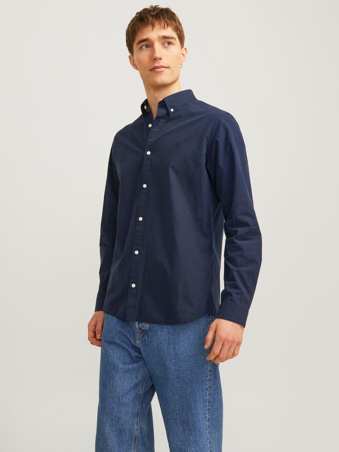 Jack & Jones Overhemd met lange mouwen JPRCCPOPLIN LOGO COMFORT SHIRT L/S SN
