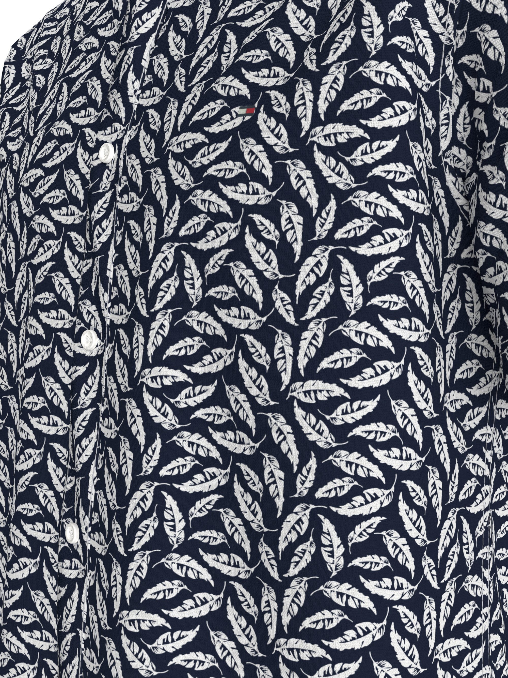 Tommy Hilfiger Overhemd met korte mouwen LINEN BLEND PRINT S/S RF SHIRT modieuze print, met linnen aandeel