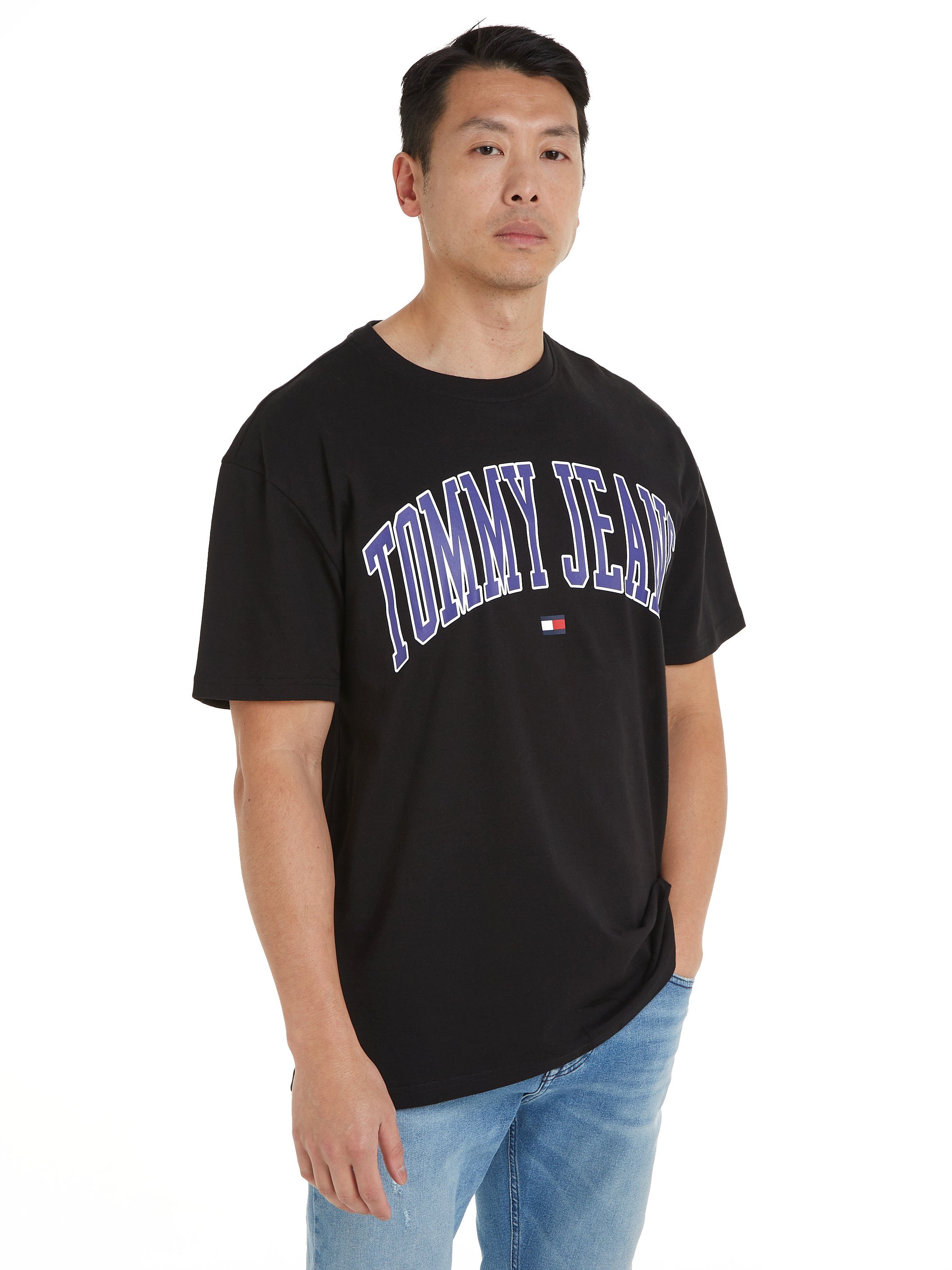 Tommy Jeans Zwart Logo Print Katoenen T-Shirt Black Heren