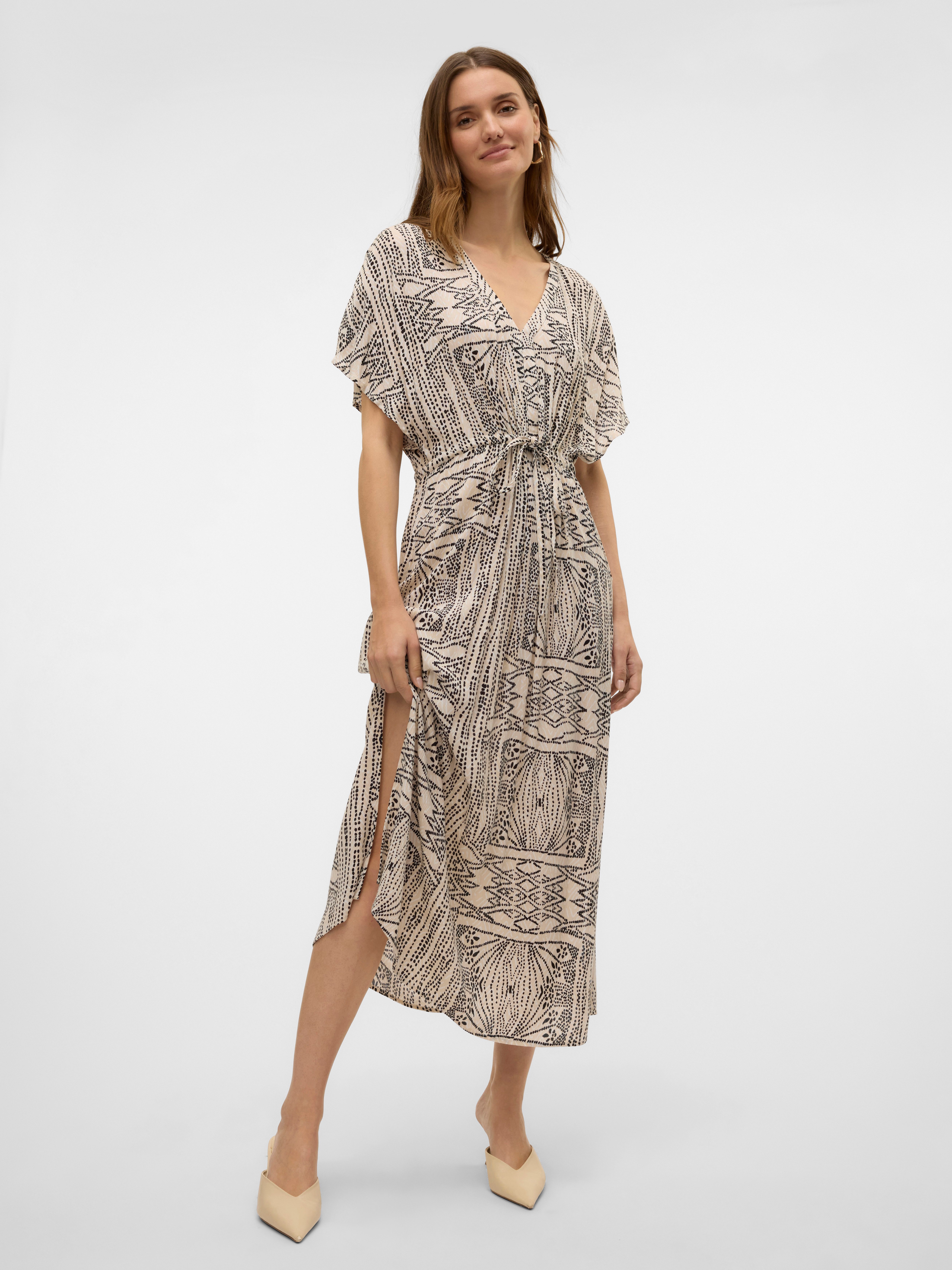 Vero Moda Maxi-jurk VMMENNY SS 7/8 KAFTAN WVN GA