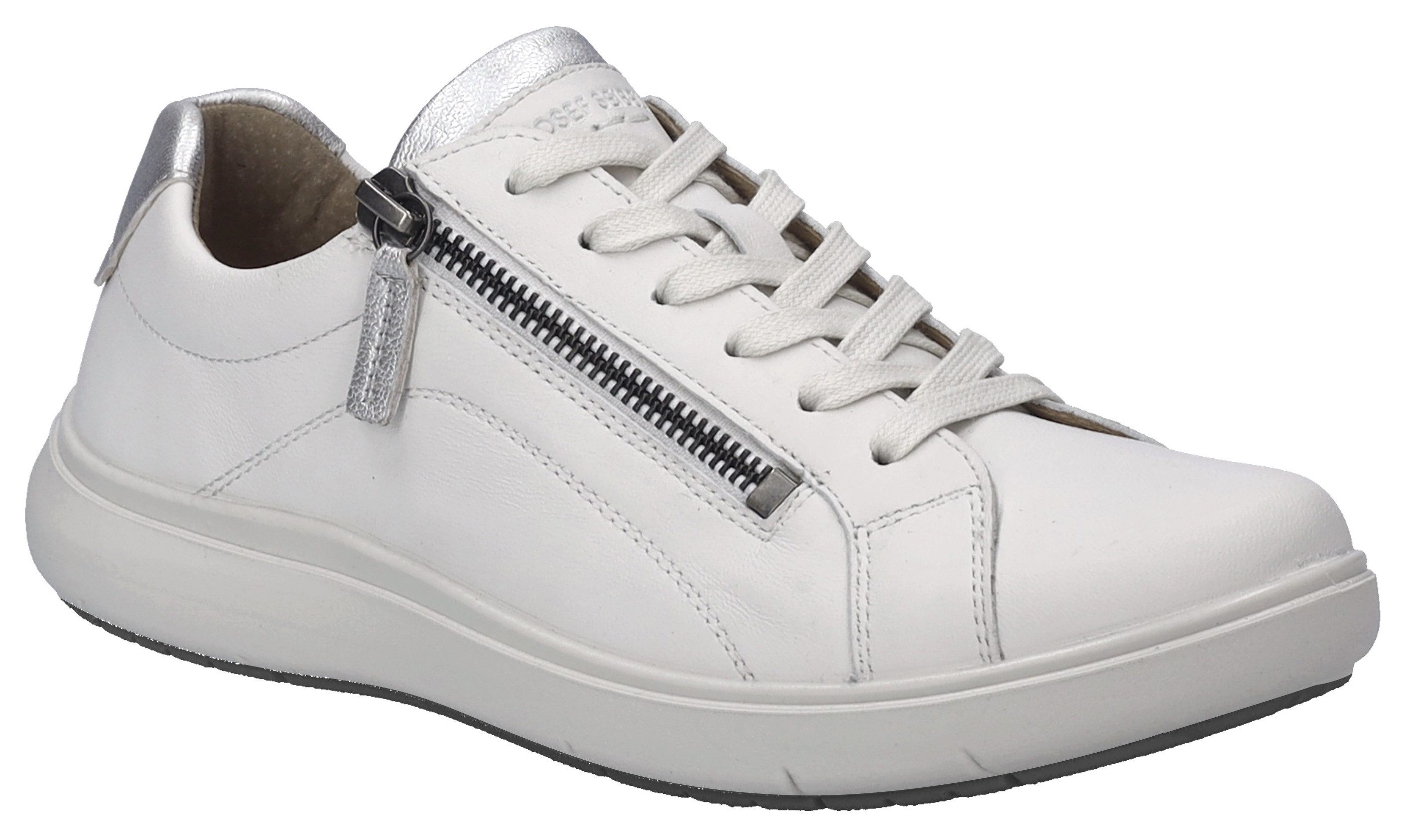 Josef Seibel Sneakers Megan 01 , veterschoenen, comfort schoen met extra rits dames schoenen maat 42 wit