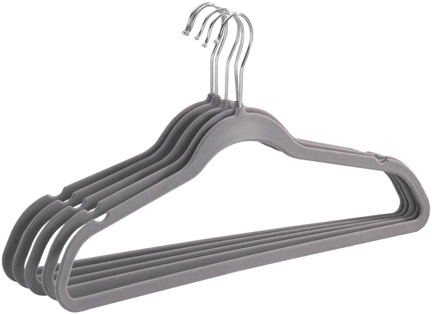 WENKO Kleerhanger Kunststof, geflockprint, 45 cm (set, 15-delig)