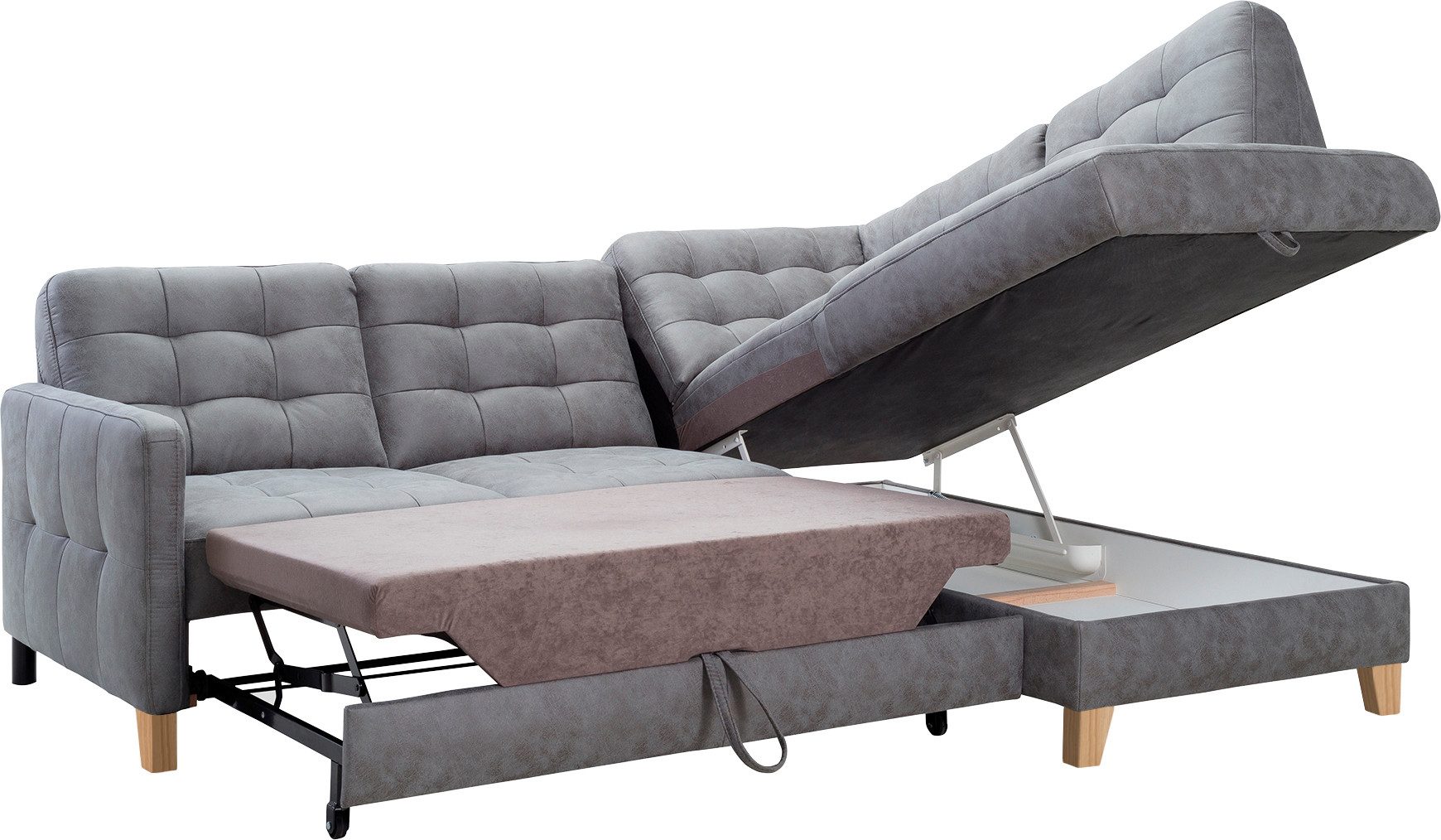 exxpo - sofa fashion Hoekbank Elio, compact en comfortabel, handig, tijdloos design, L-vorm