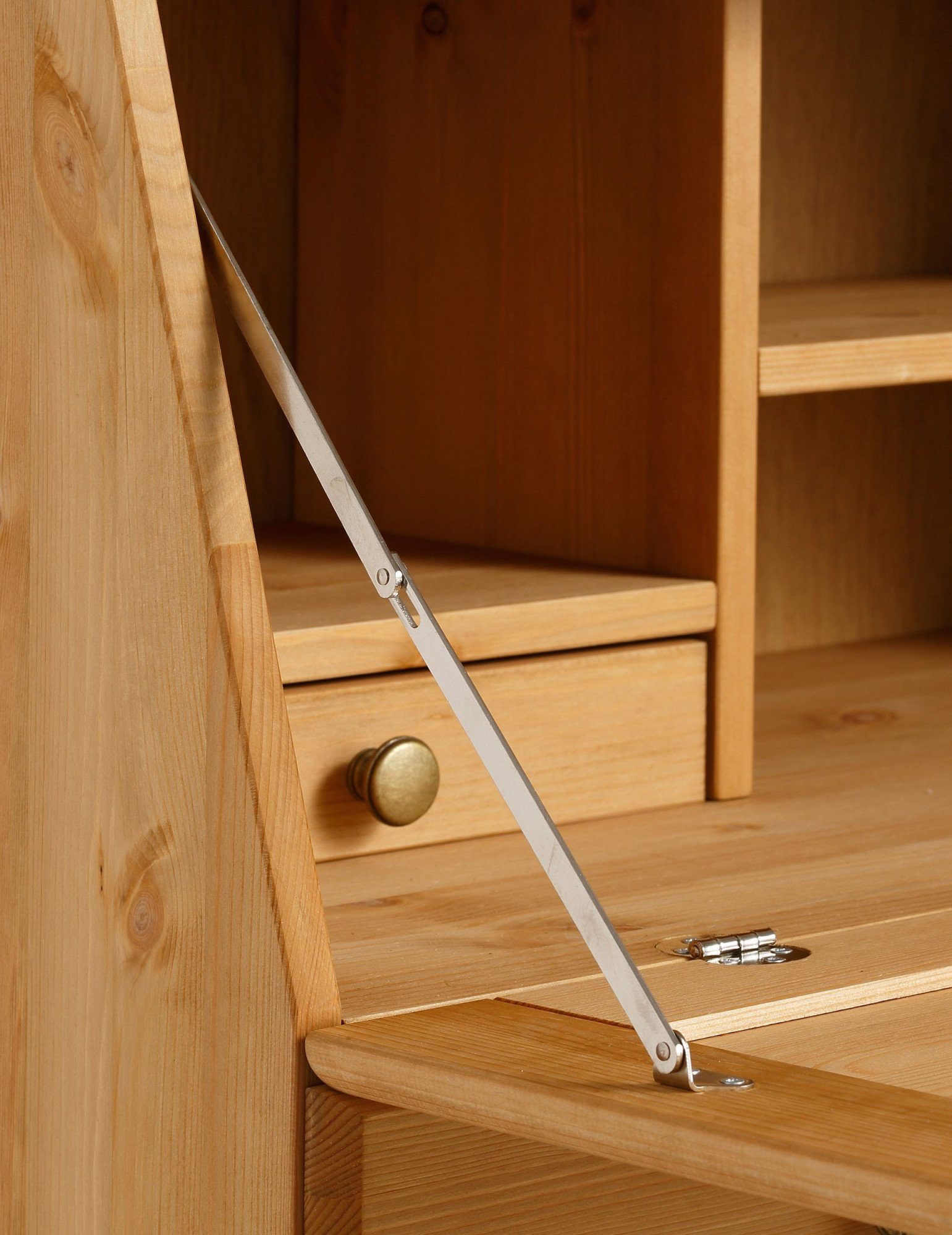 Home affaire Secretaire Rossi gemaakt van massief dennenhout, variabel verstelbare inlegplanken, breedte 97 cm