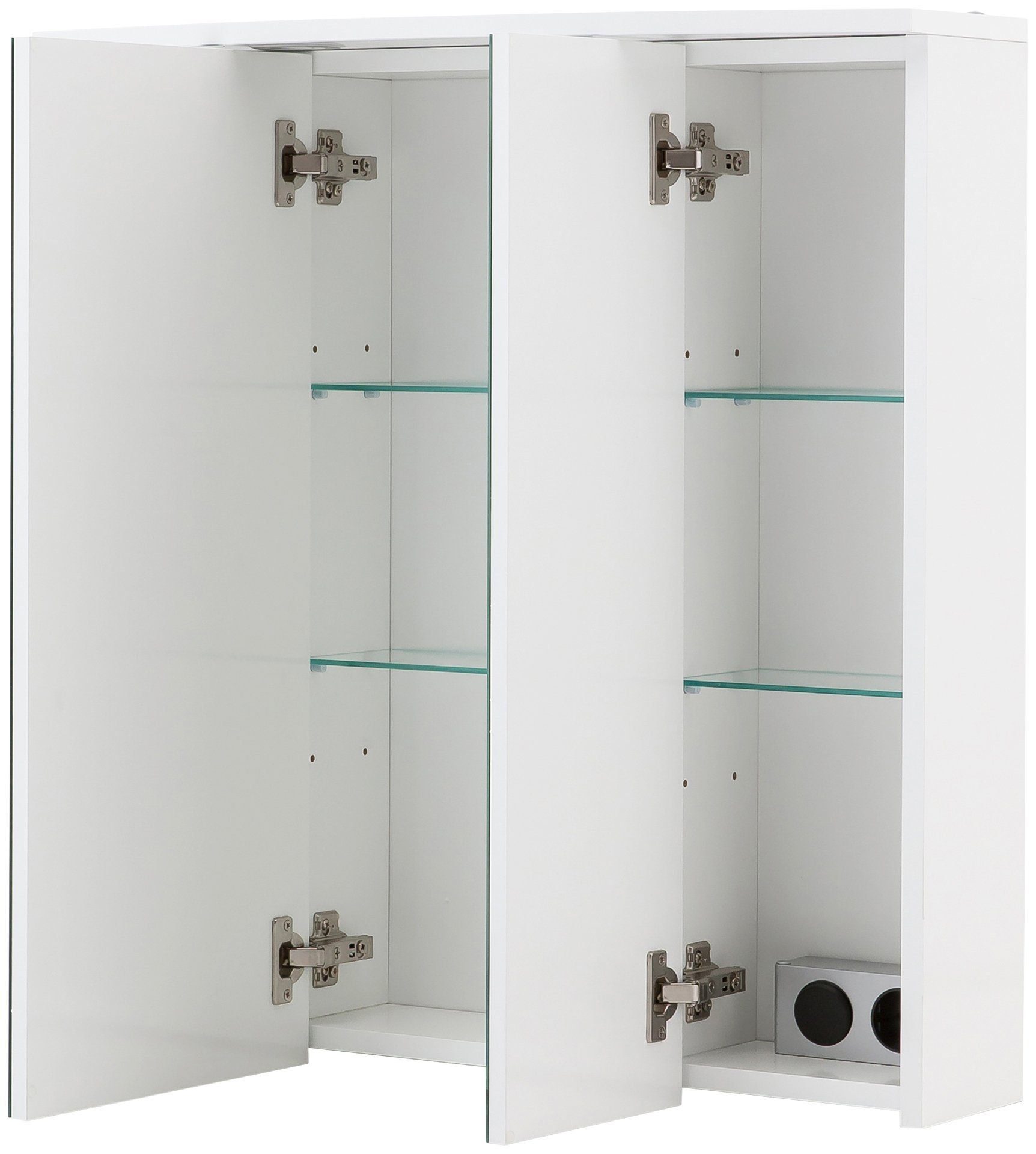 Schildmeyer Spiegelkast Verona Breedte 70 cm, 3-deurs, 2 led-inbouwspotjes, schakelaar-/stekkerdoos