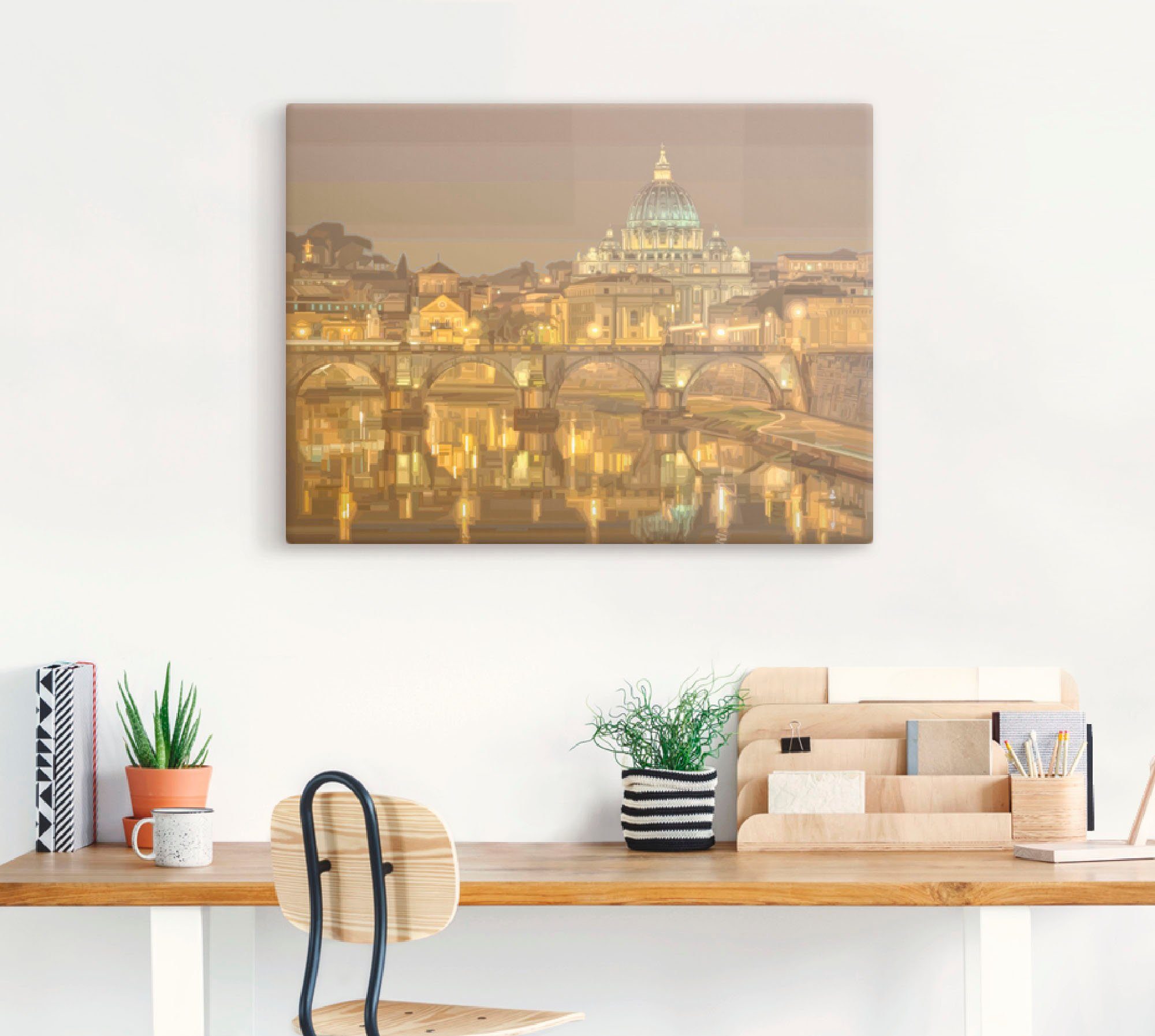 Artland Artprint op linnen Rome Sint-Pietersbasiliek