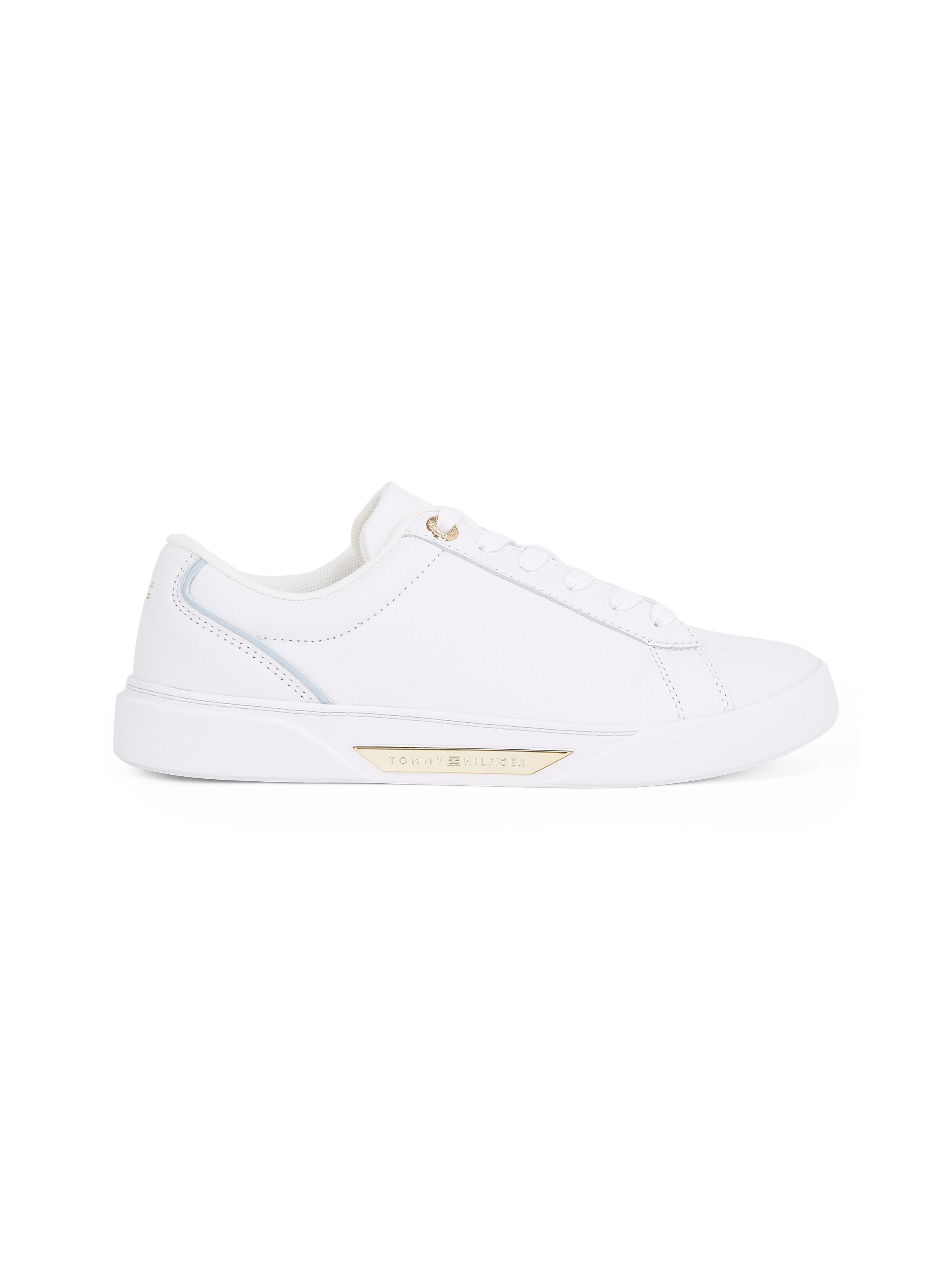 Tommy Hilfiger Plateausneakers CHIC COURT SNEAKER , vrijetijdsschoen, lage schoen, veterschoen, gouden sieraandeel