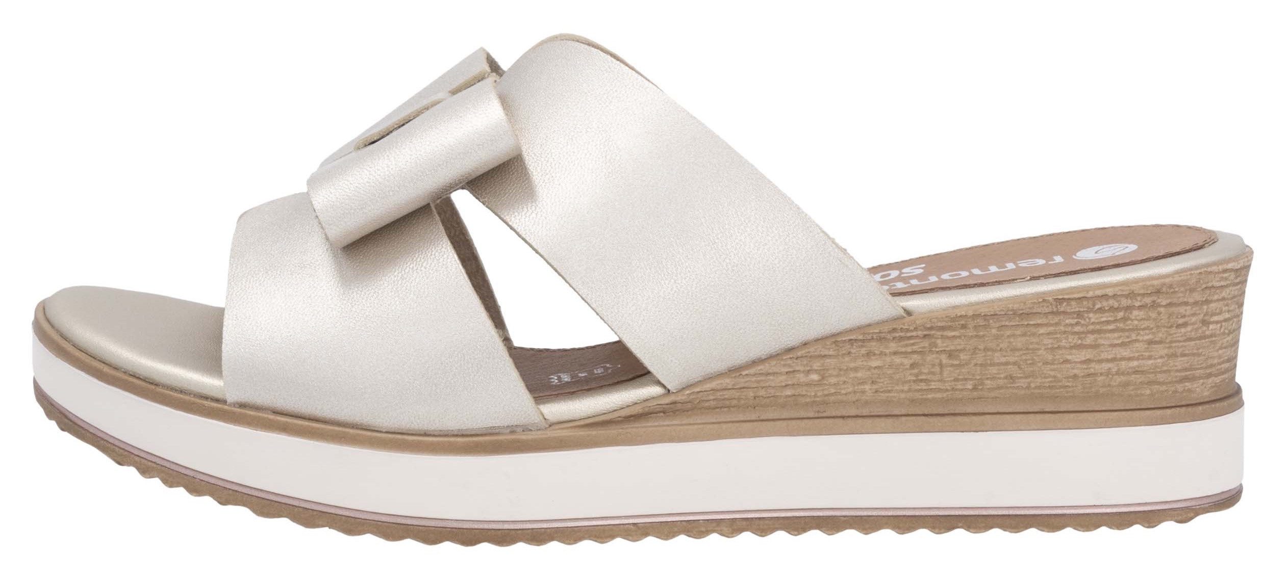 Remonte Slippers , sleehak, zomerschoen met mooie sierstrik