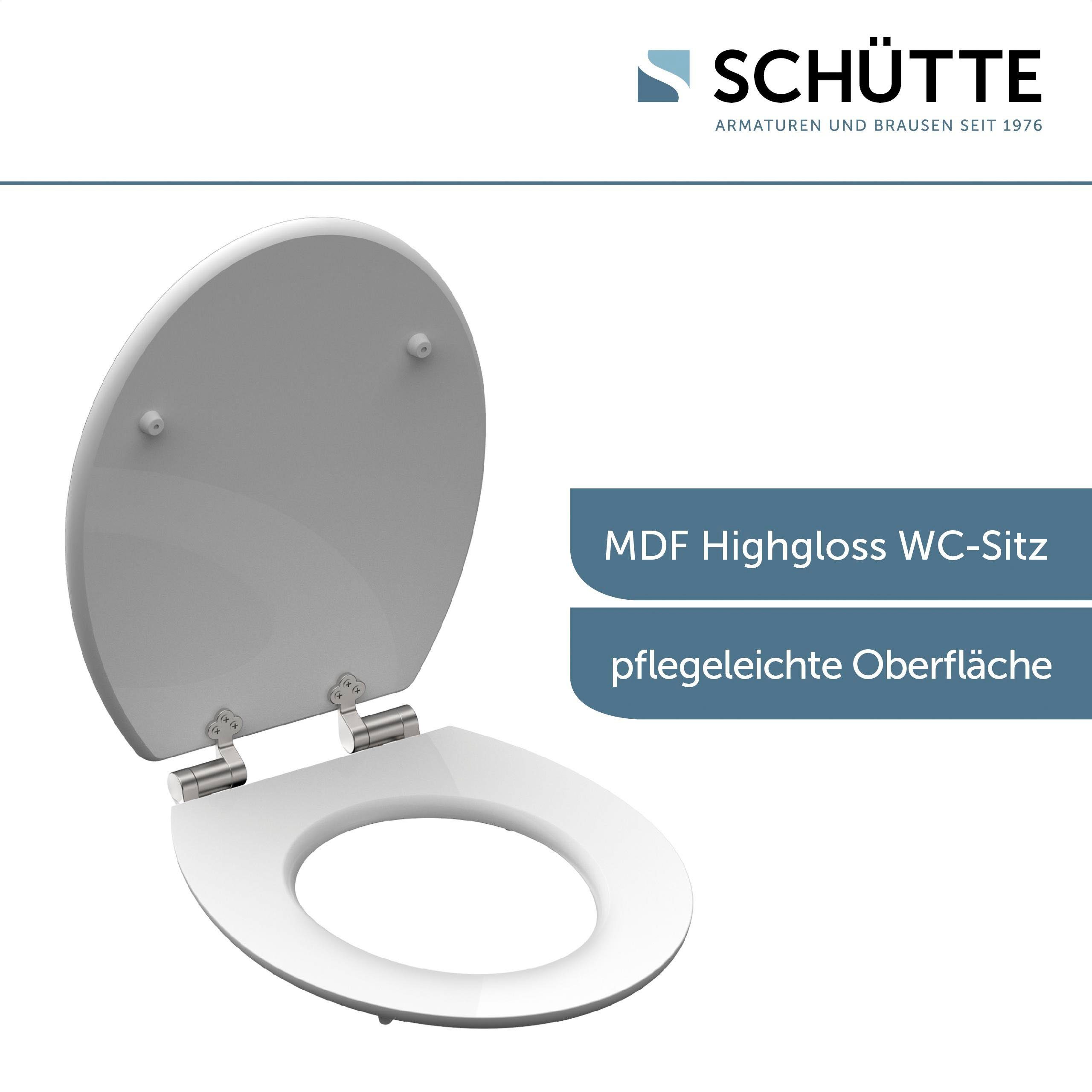 Schütte Toiletzitting Water Drop High gloss met houten mdf-kern, met softclosemechanisme