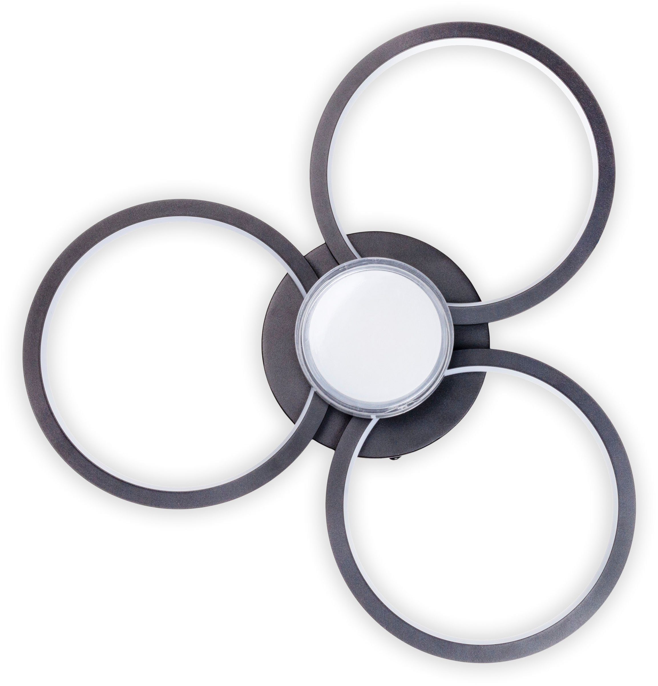 näve Led-plafondlamp Cimo traploos dimbaar via wandschakelaar, lichtkleur warmwit, zwart (1 stuk)