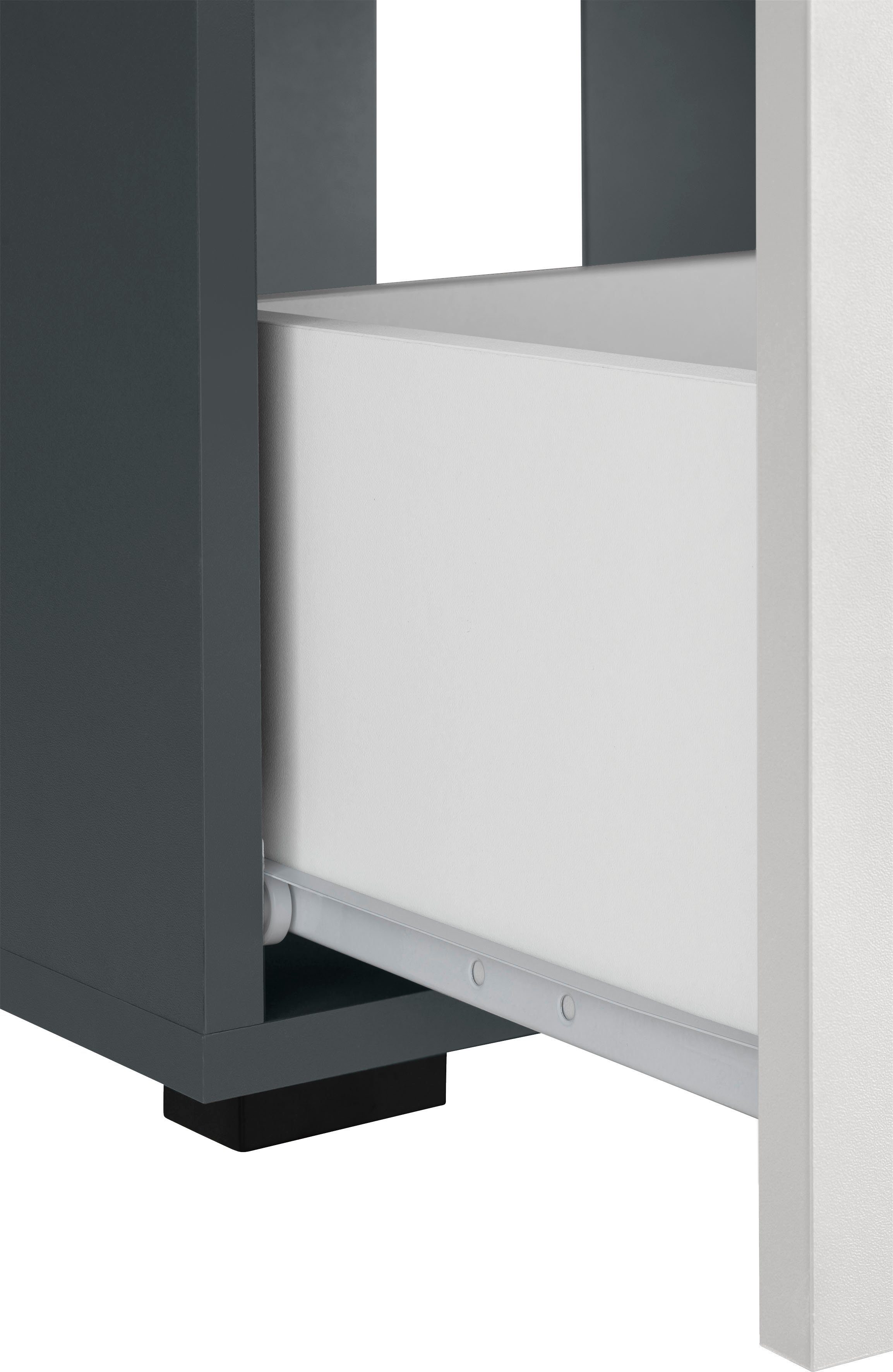 INOSIGN Wastafelonderkast Skara met klep en lade, zwarte grepen, breedte 60 cm, hoogte 55 cm