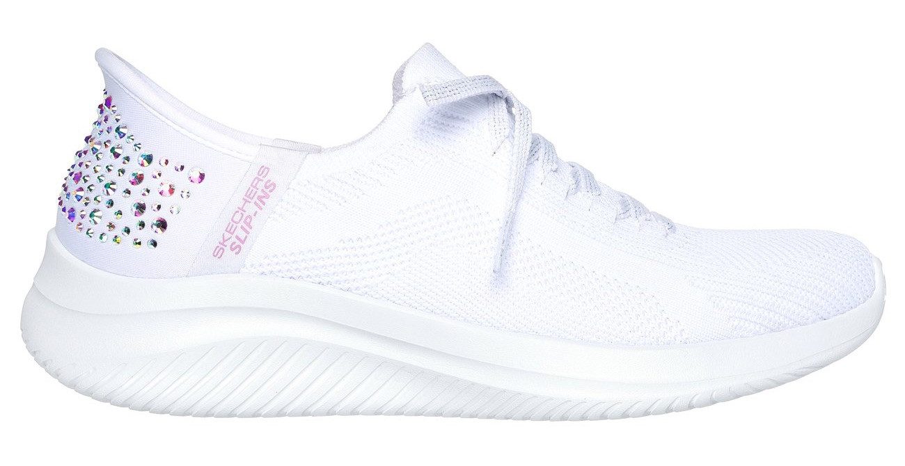Skechers Slip-on sneakers ULTRA FLEX 3.0-SHINING GLITZ , comfortschoen, slipper, sneaker met coole glitter-nieten